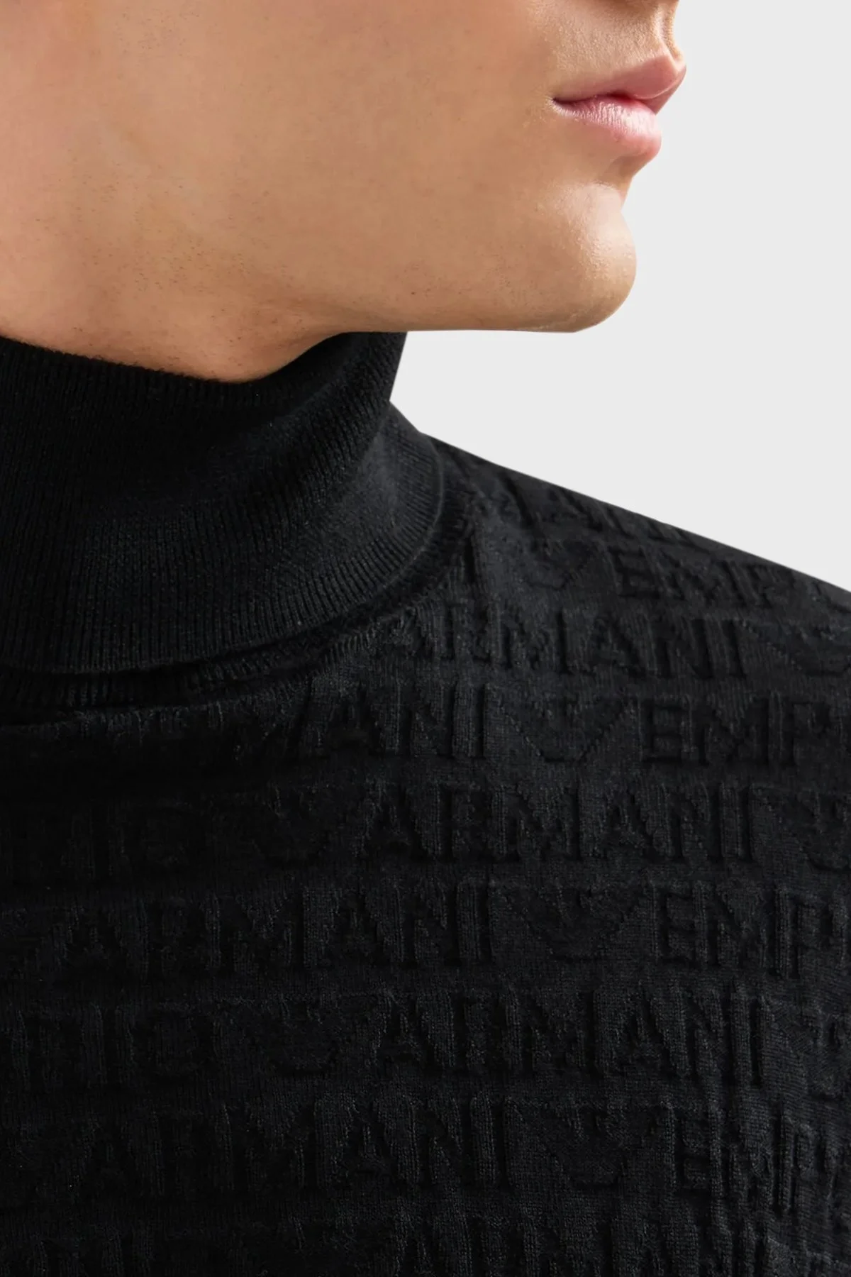 Emporio Armani % 100 Yünlü Balıkçı Yaka Erkek Kazak 6D1MXJ 1MJMZ 0999 SİYAH - 4