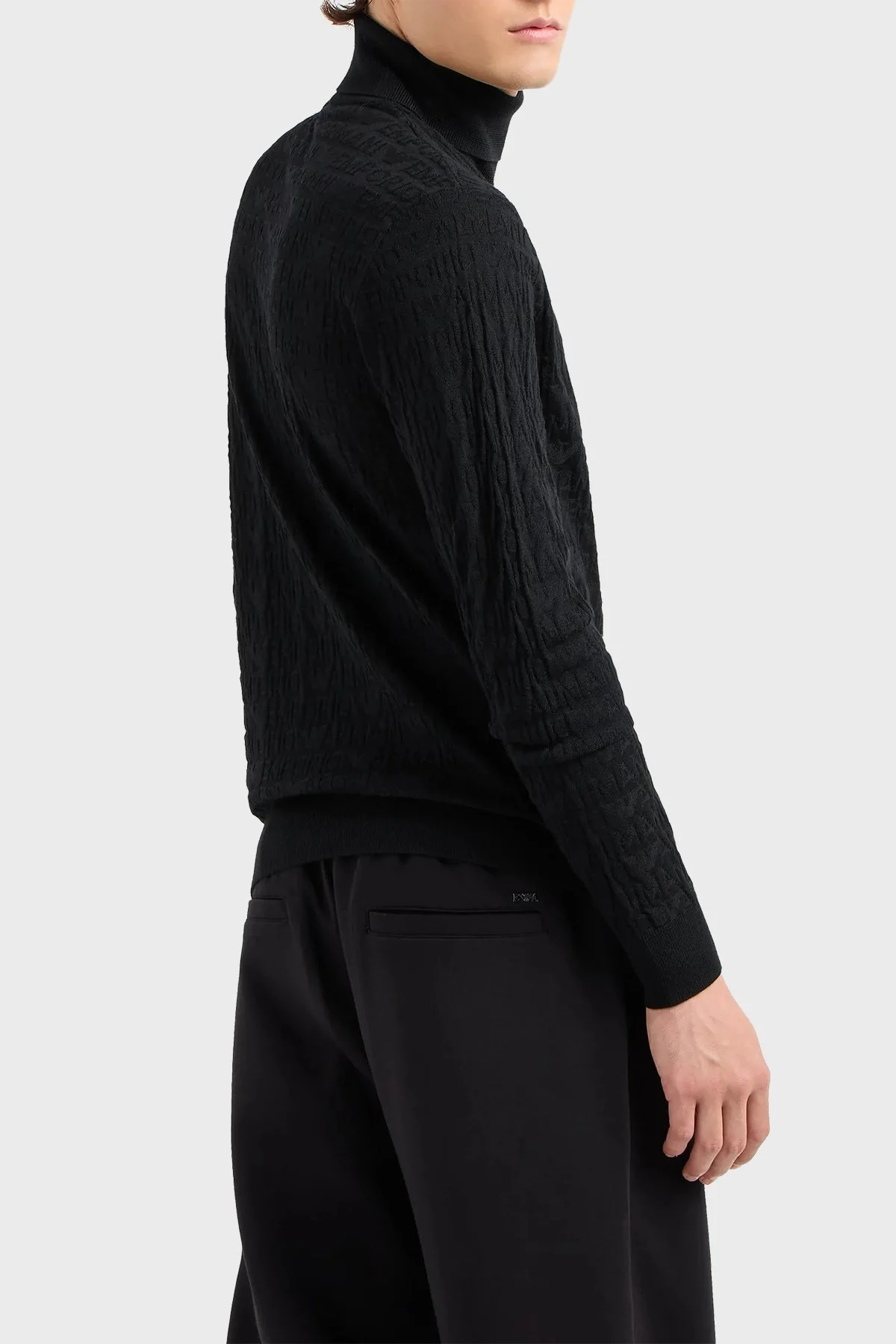 Emporio Armani % 100 Yünlü Balıkçı Yaka Erkek Kazak 6D1MXJ 1MJMZ 0999 SİYAH - 8