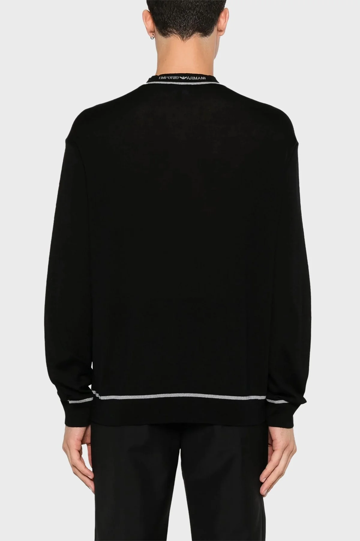 Emporio Armani % 100 Yünlü Bisiklet Yaka Erkek Kazak 6D1MXH 1MJLZ F036 SİYAH - 3