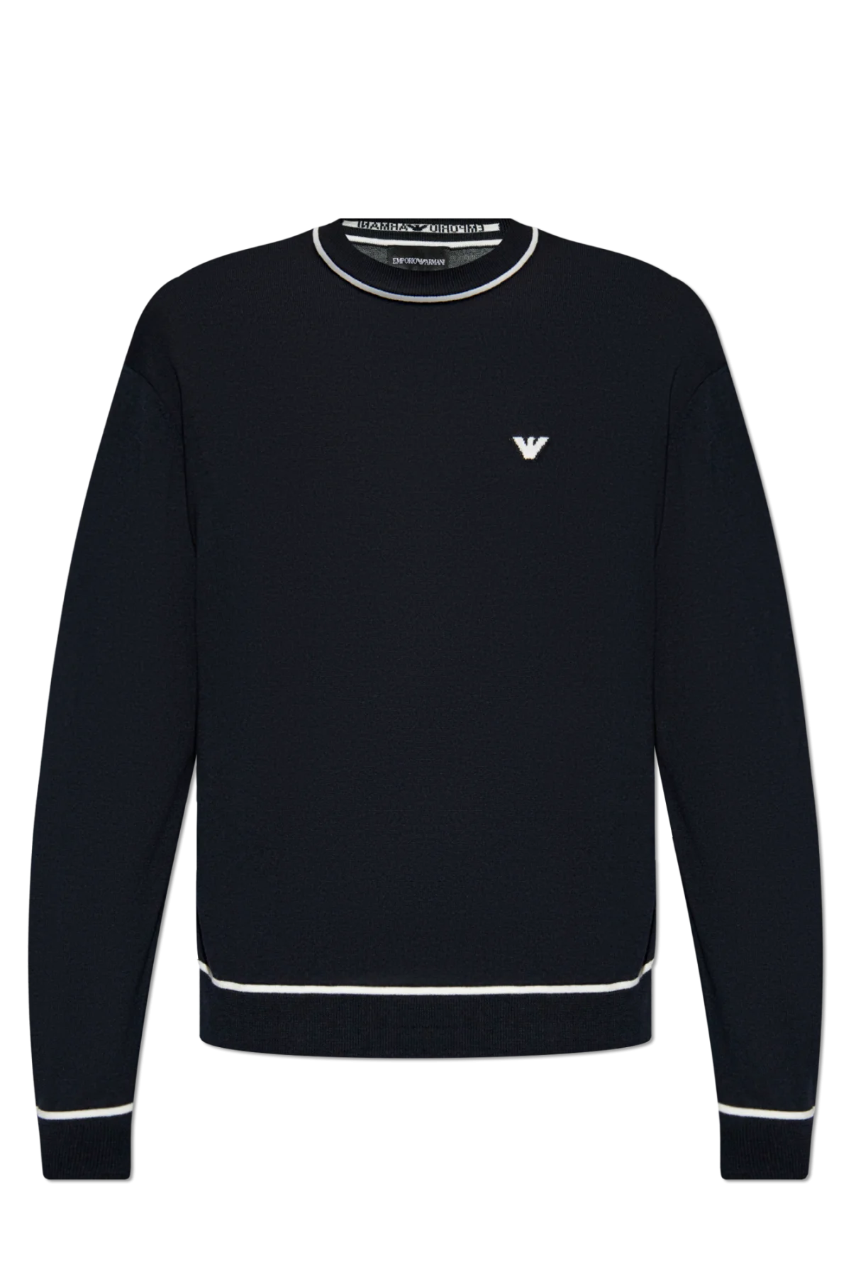 Emporio Armani % 100 Yünlü Bisiklet Yaka Erkek Kazak 6D1MXH 1MJLZ F930 KOYU LACİVERT - 5