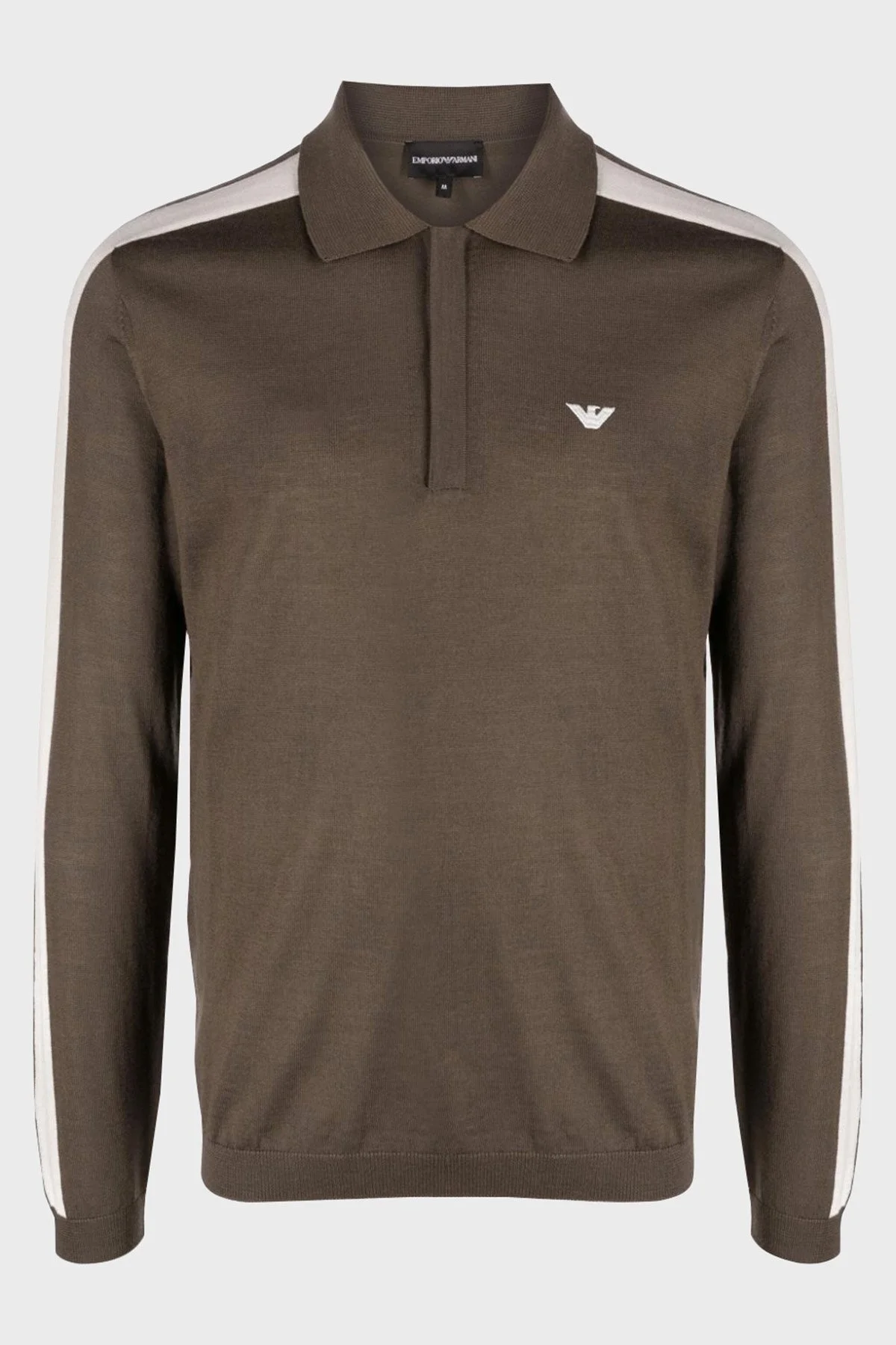 Emporio Armani % 100 Yünlü Fermuarlı Polo Yaka Erkek Kazak 6R1MU1 1MMHZ 0440 VİZON - 5
