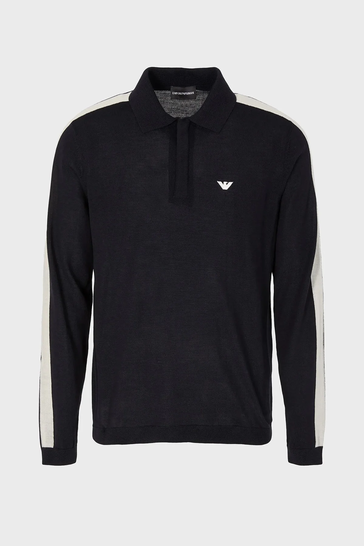 Emporio Armani % 100 Yünlü Fermuarlı Polo Yaka Erkek Kazak 6R1MU1 1MMHZ 0920 LACİVERT - 5