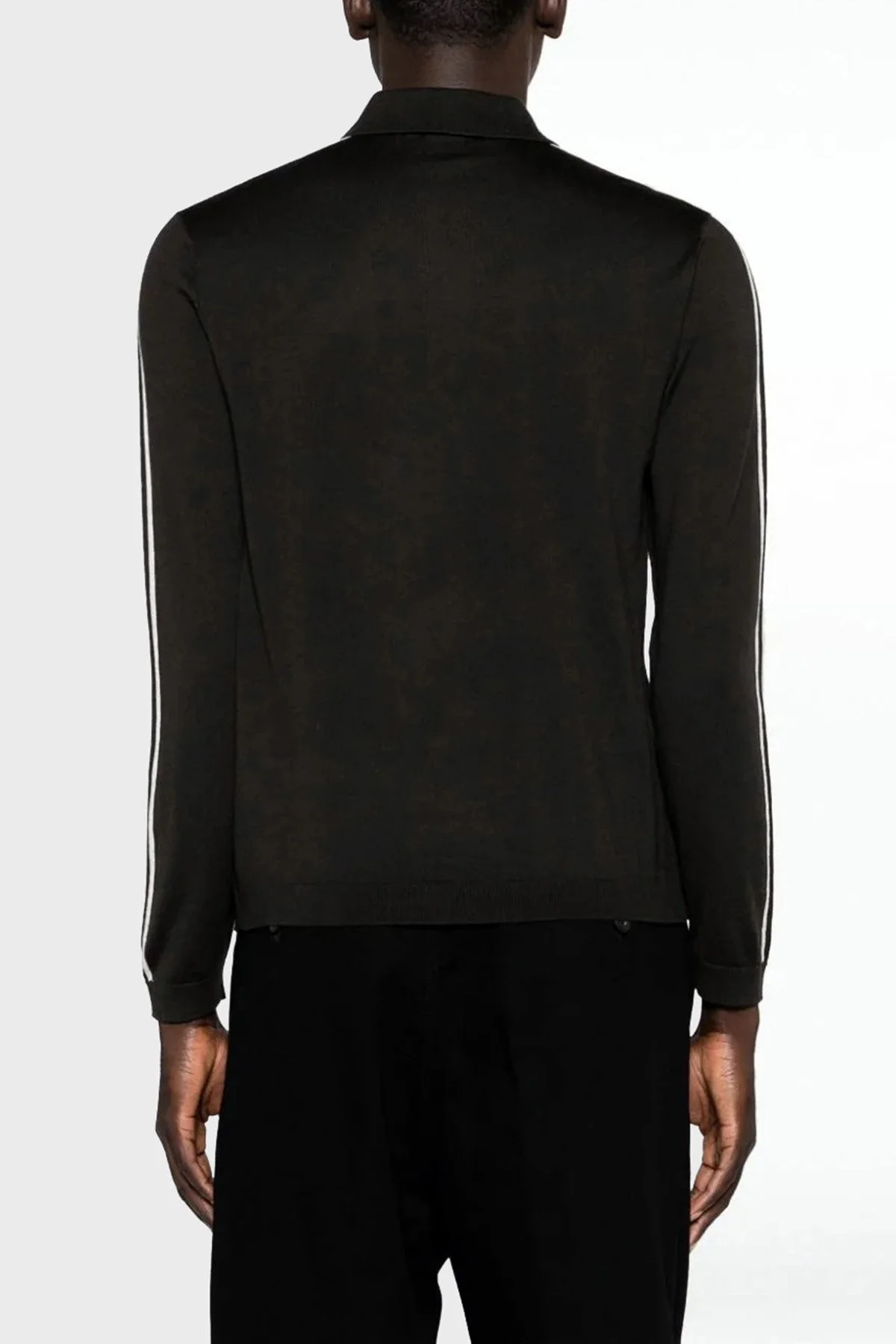 Emporio Armani % 100 Yünlü Fermuarlı Polo Yaka Erkek Kazak 6R1MU1 1MMHZ 0999 SİYAH - 2