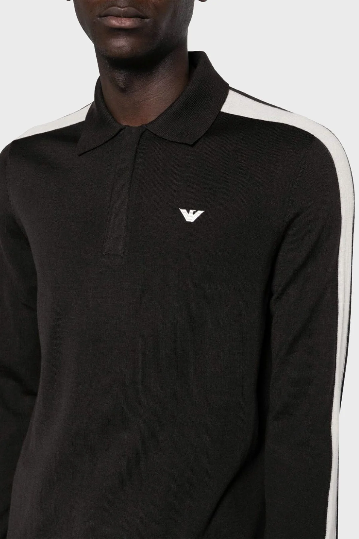 Emporio Armani % 100 Yünlü Fermuarlı Polo Yaka Erkek Kazak 6R1MU1 1MMHZ 0999 SİYAH - 4
