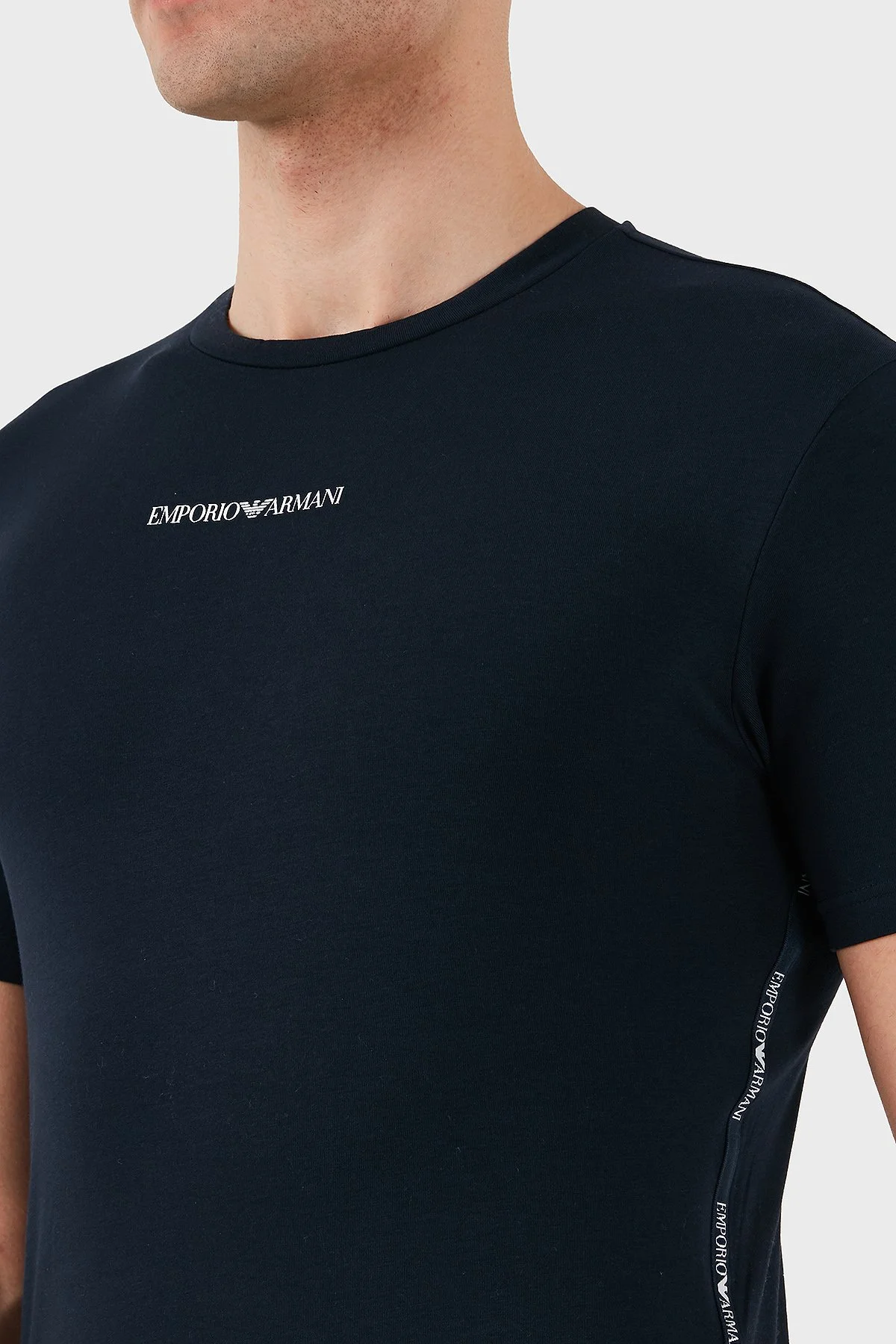 Emporio Armani 2 Pack Pamuklu Regular Fit Logolu Bisiklet Yaka Erkek T Shirt EM000391 AF16115 MB143 LACİVERT - 6