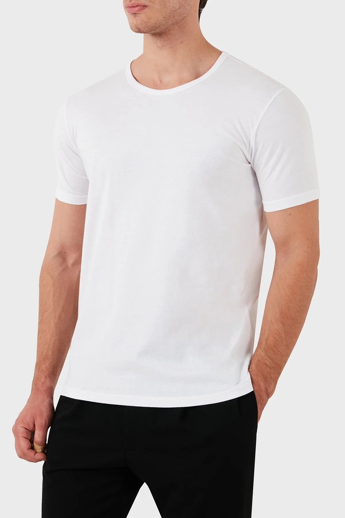 Emporio Armani 3 Pack Slim Fit Bisiklet Yaka Erkek T Shirt 110821 CC712 0010 BEYAZ - 3