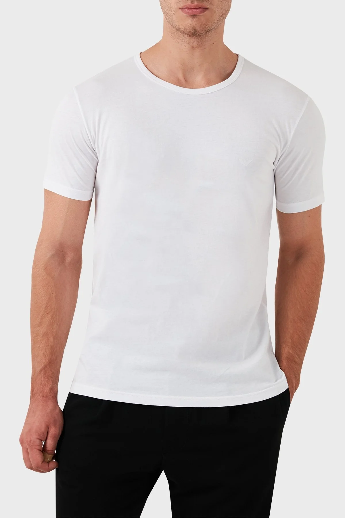 Emporio Armani 3 Pack Slim Fit Bisiklet Yaka Erkek T Shirt 110821 CC712 0010 BEYAZ - 4