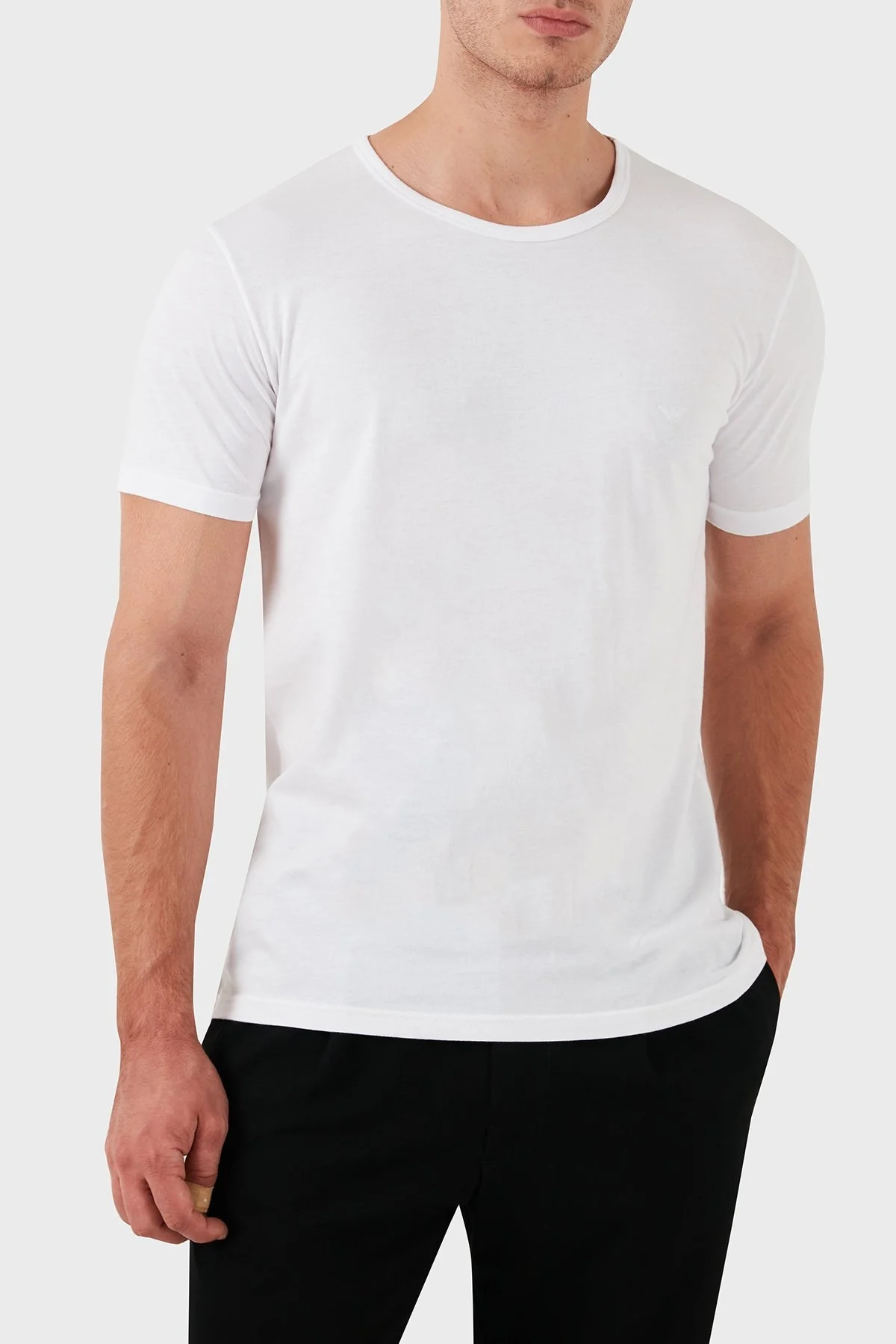 Emporio Armani 3 Pack Slim Fit Bisiklet Yaka Erkek T Shirt 110821 CC712 0010 BEYAZ - 5