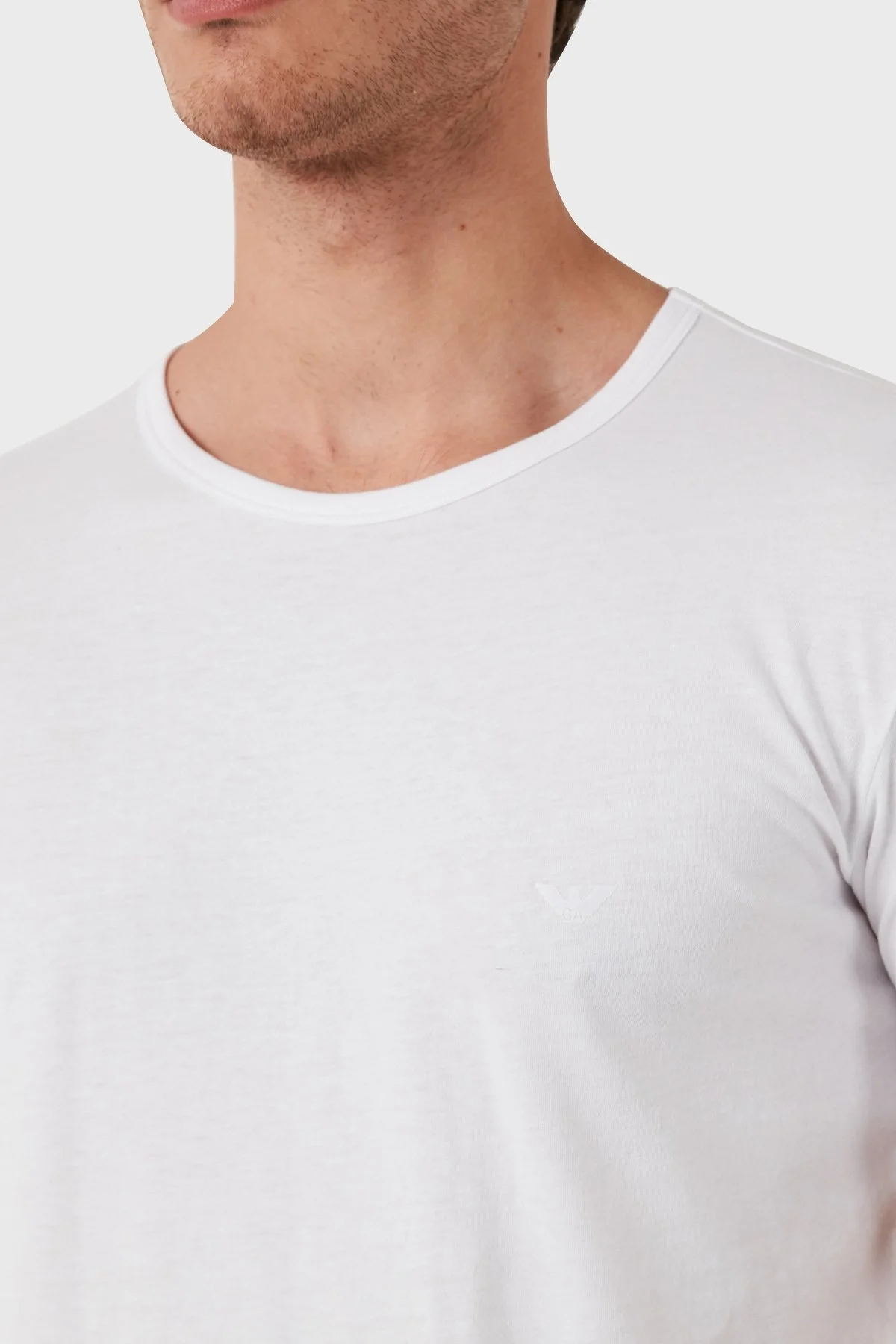 Emporio Armani 3 Pack Slim Fit Bisiklet Yaka Erkek T Shirt 110821 CC712 0010 BEYAZ - 6