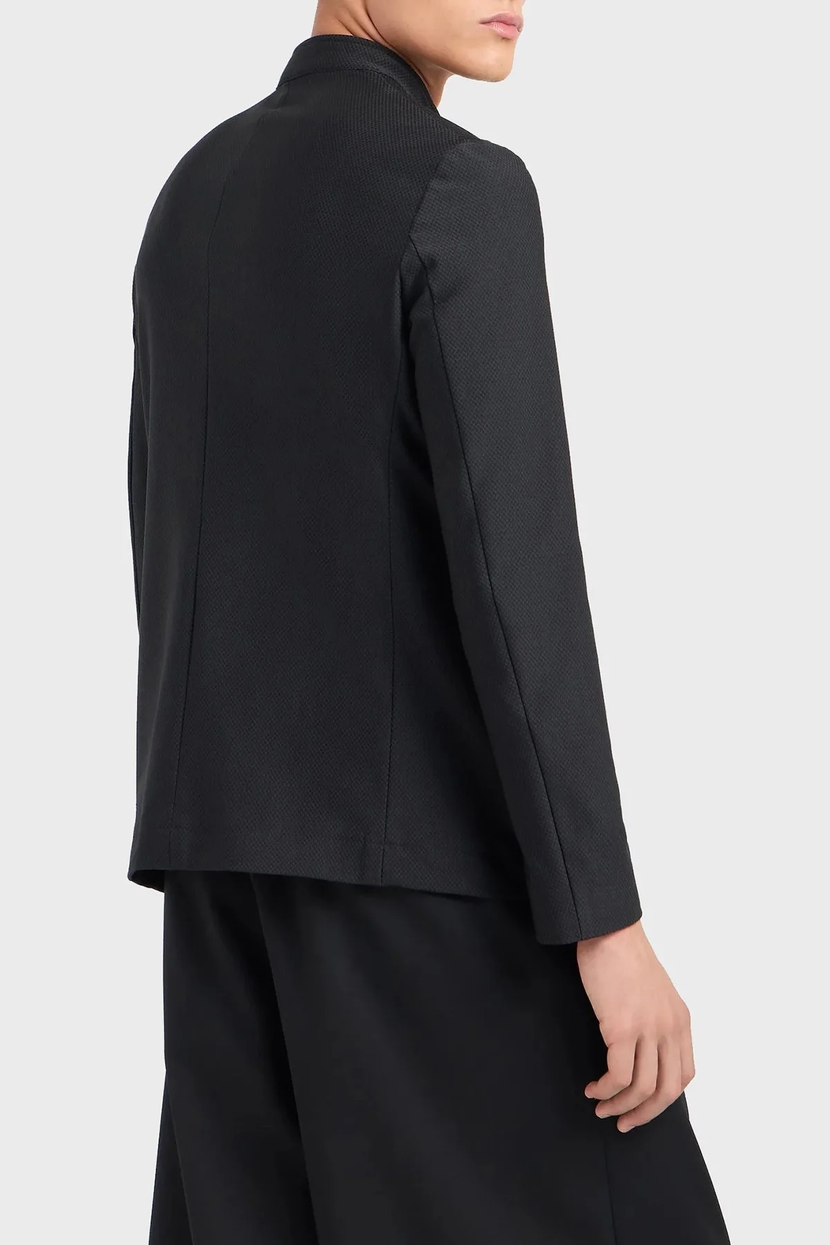 Emporio Armani 3D Efektli Regular Fit Çift Fermuarlı Düğmeli Dik Yaka Erkek Ceket EM000143 TE11109 UC001 SİYAH - 3