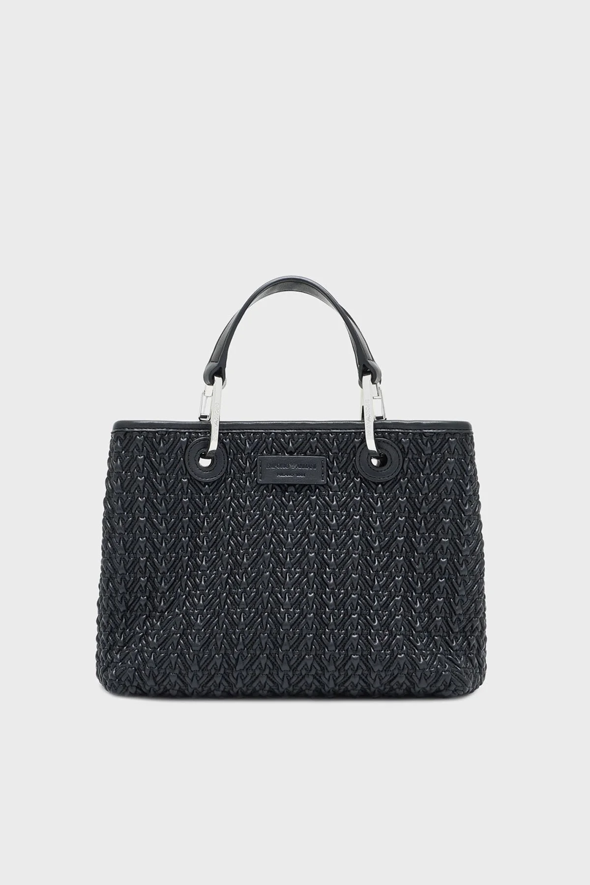 Emporio Armani 4G Kabartmalı Logolu Çıkarılabilir Askılı Bayan Çanta EW000361 AF18941 UC001 SİYAH - 1