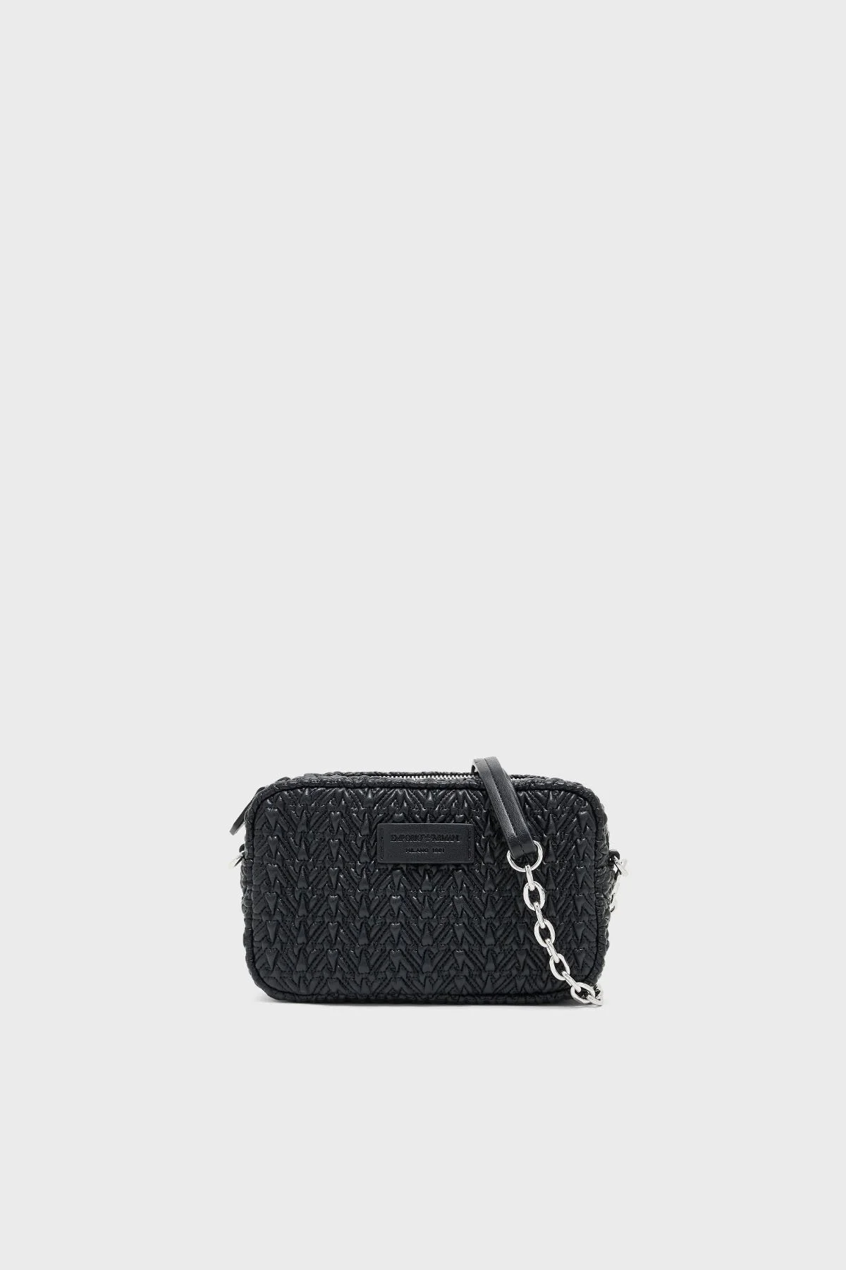 Emporio Armani 4G Kabartmalı Logolu Çıkarılabilir Zincir Askılı Kadın Çanta EW001924 AF19228 UC001 SİYAH - 1