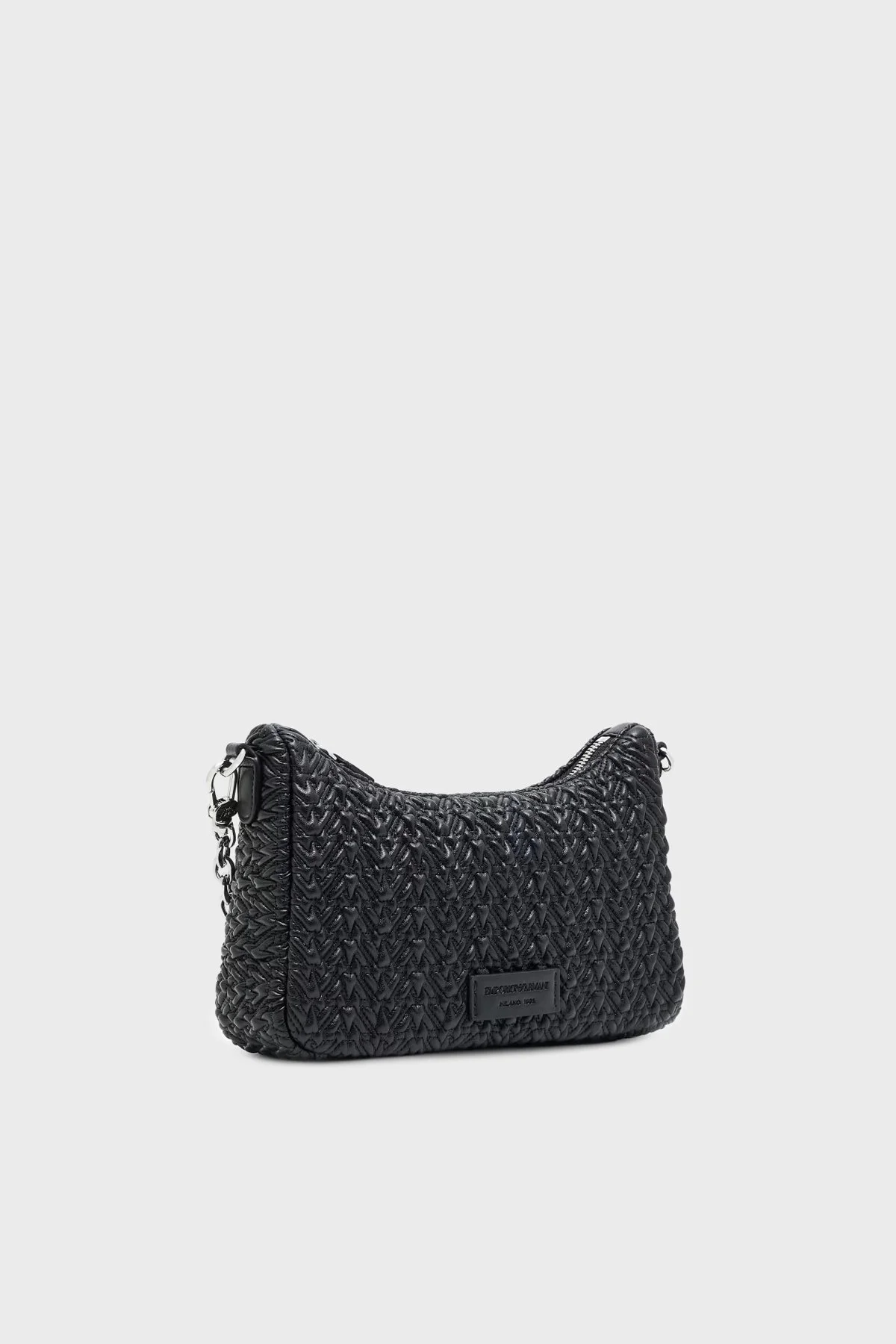 Emporio Armani 4G Kabartmalı Logoolu Çıkarılabilir Zincir Askılı Bayan Çanta EW002961 AF19228 UC001 SİYAH - 6