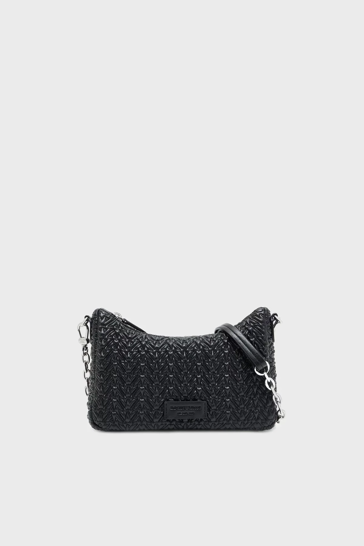 Emporio Armani 4G Kabartmalı Logoolu Çıkarılabilir Zincir Askılı Kadın Çanta EW002961 AF19228 UC001 SİYAH - 1