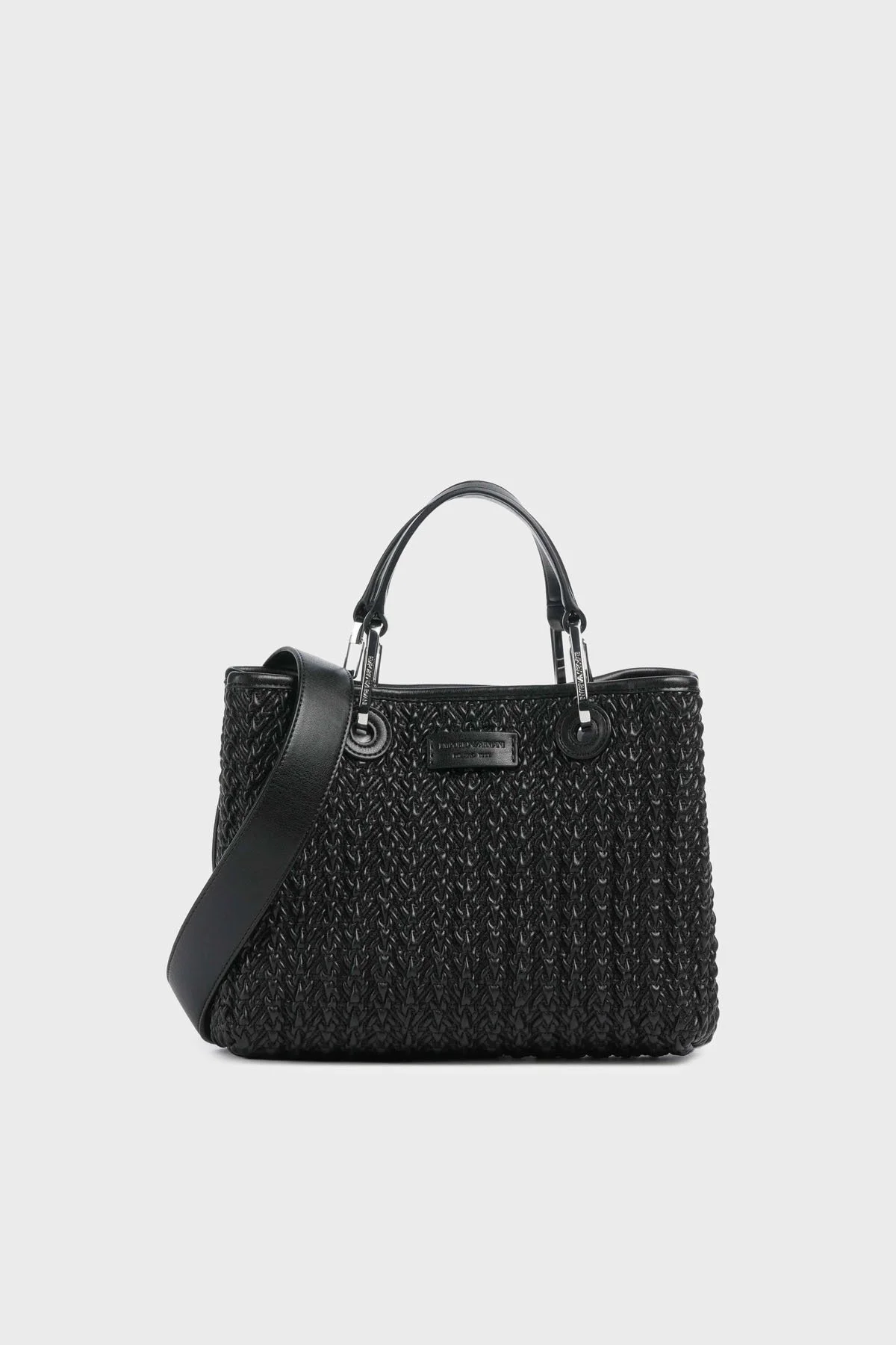 Emporio Armani 4G Logo Kabartmalı Çıkarılabilir Askılı Small Kadın Çanta EW000382 AF18941 UC001 SİYAH - 1