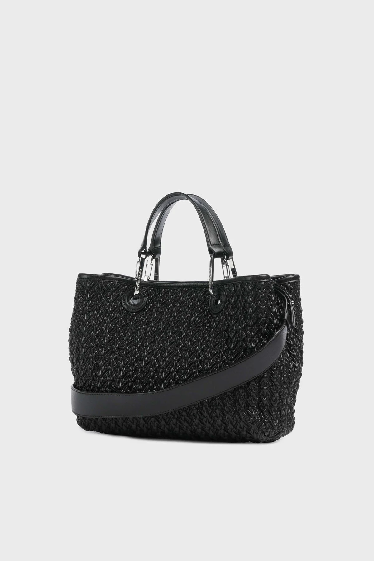 Emporio Armani 4G Logo Kabartmalı Çıkarılabilir Askılı Small Kadın Çanta EW000382 AF18941 UC001 SİYAH - 2