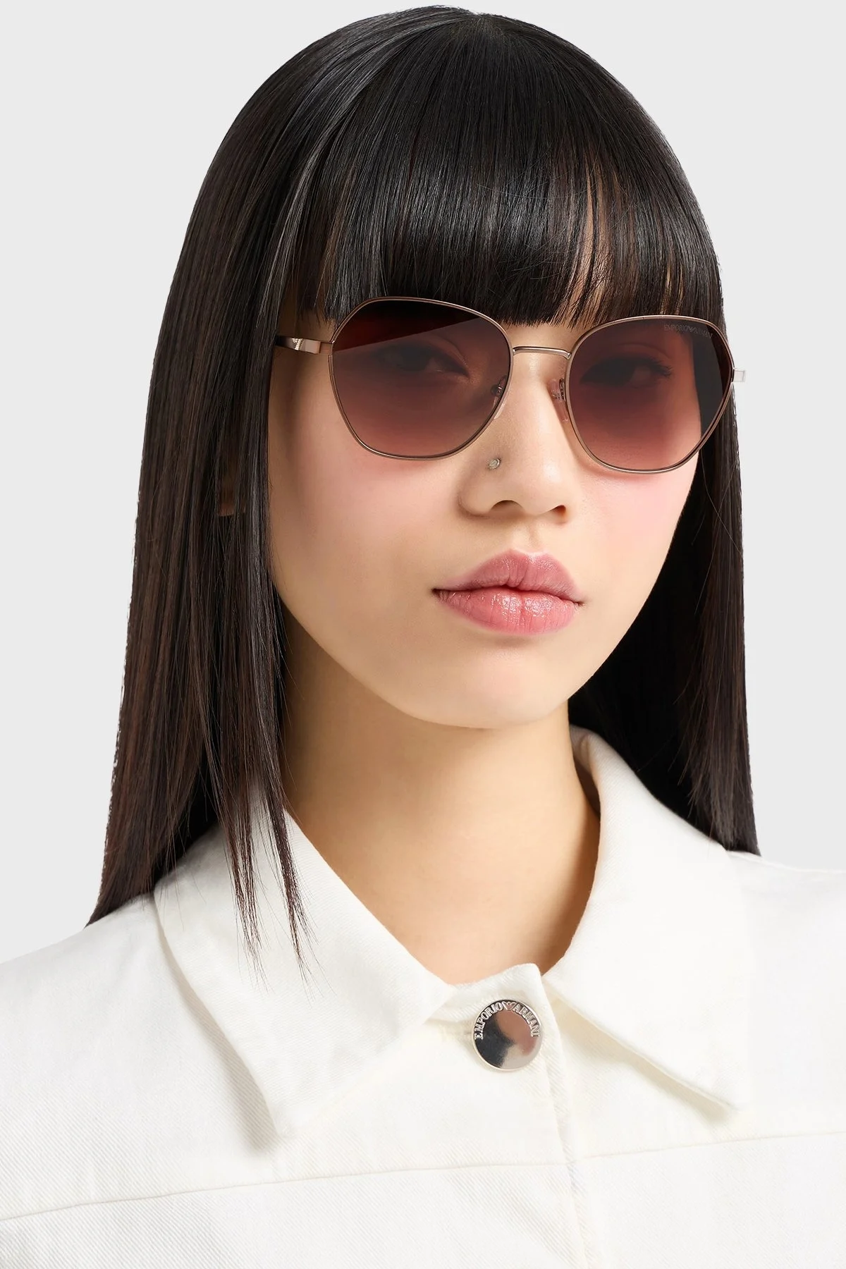 Emporio Armani Asimetrik Bayan Gözlük 0EA2161 340013 55 Mat Tundra-Kahverengi Gradyan - 7