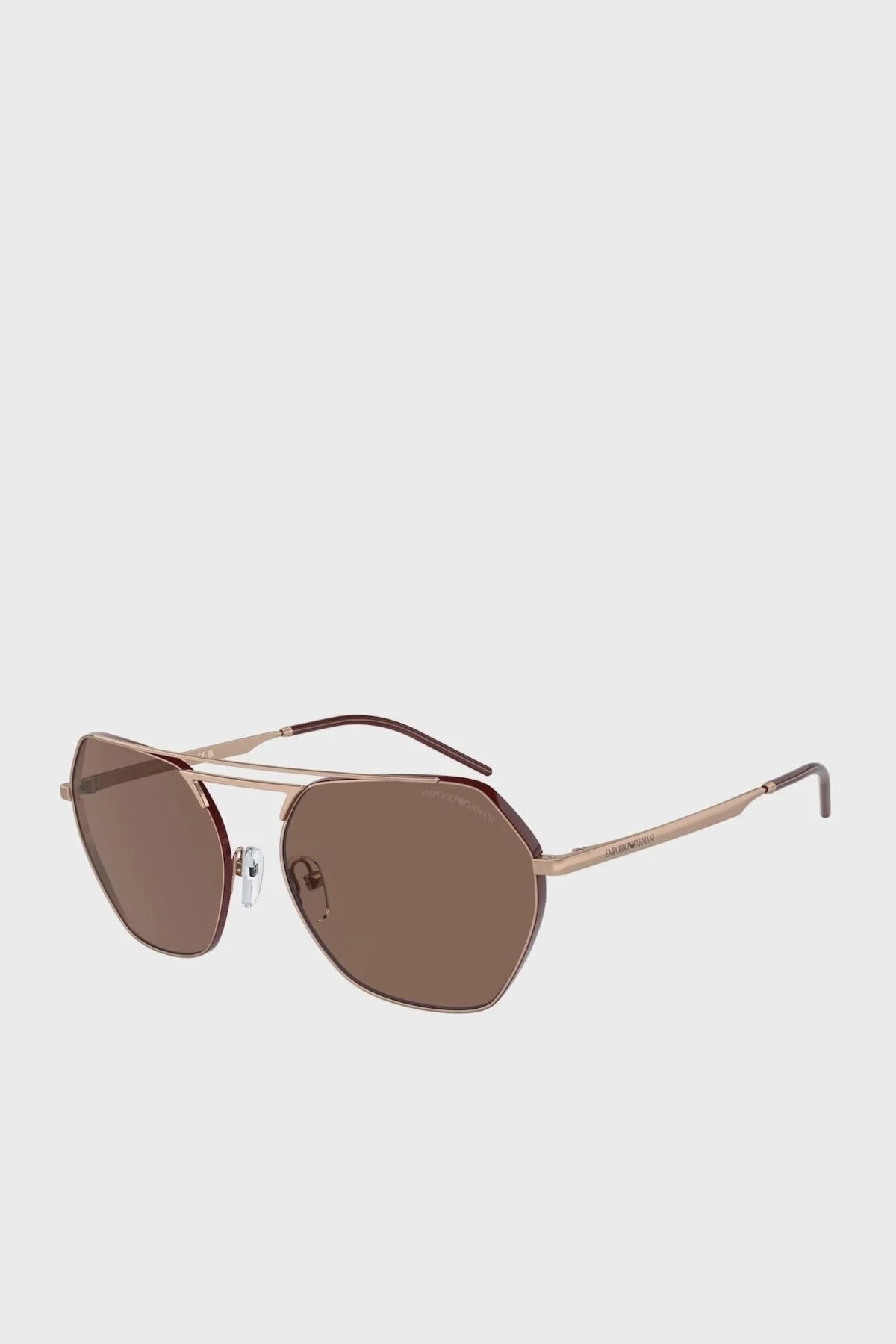 Emporio Armani Asimetrik Güneş Bayan Gözlük 0EA2148 301173 56 Işıltılı Rose Altın-Koyu Kahve - 1