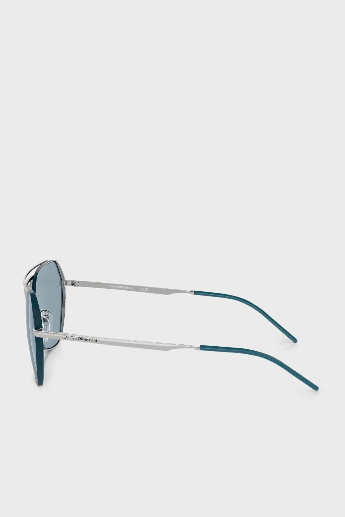 Emporio Armani Asimetrik Güneş Bayan Gözlük 0EA2148 301580 56 Işıltılı Gümüş-Açık Mavi - 3