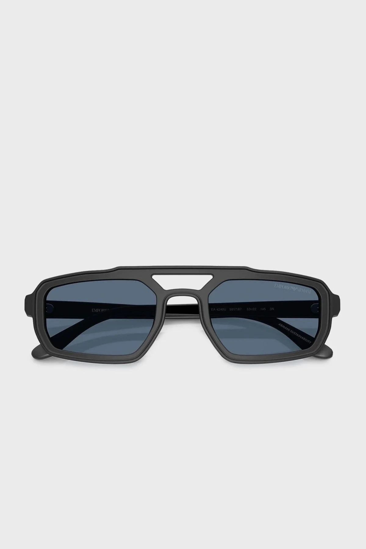 Emporio Armani Asimetrik Güneş Erkek Gözlük 0EA4240U 501787 53 Mat Siyah-Asetat - 4