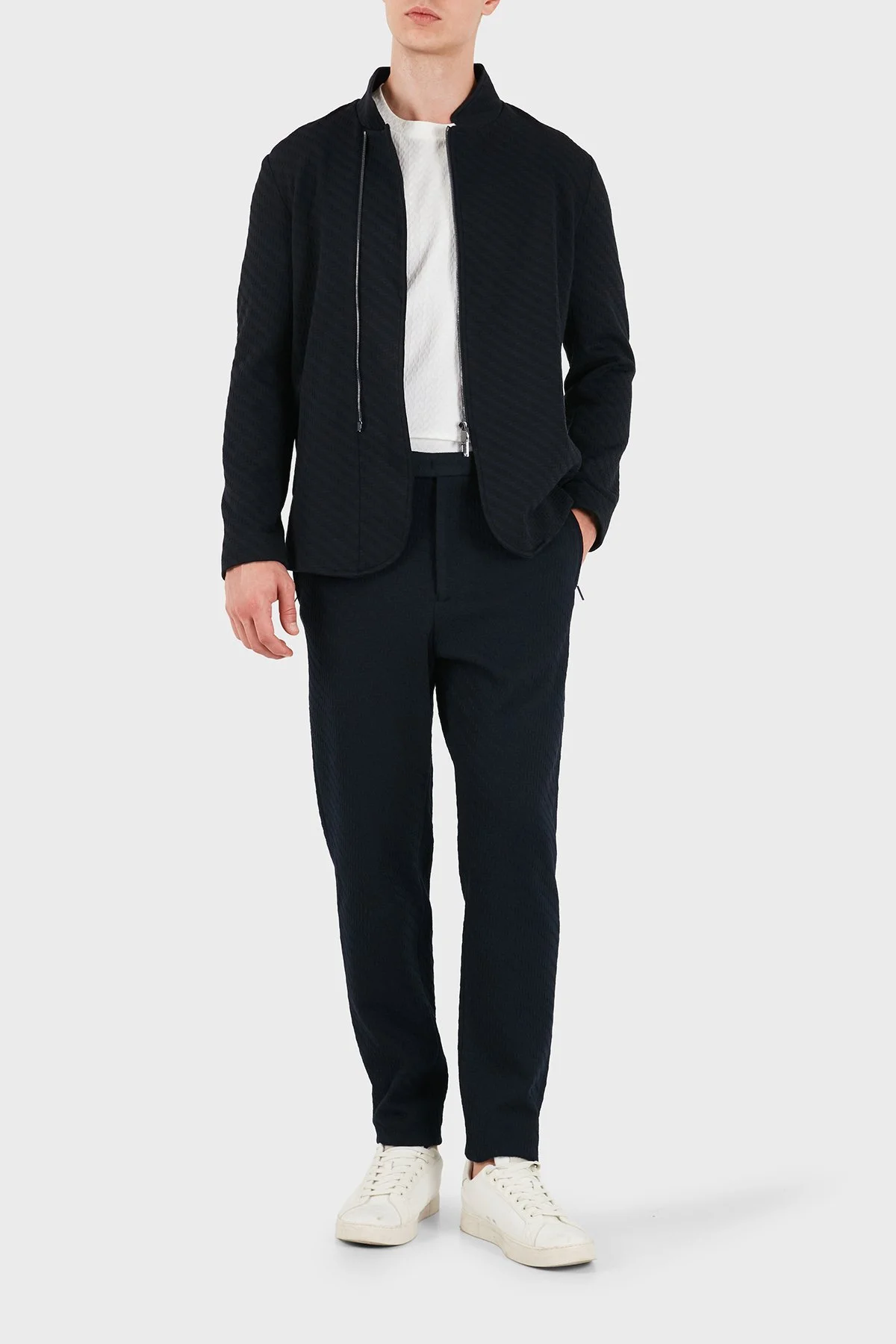 Emporio Armani Astarlı Hakim Yaka Fermuarlı Erkek Ceket EM001953 TE22963 MB036 Lacivert - 2