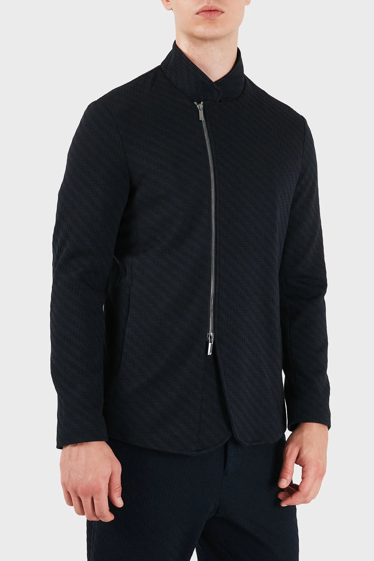 Emporio Armani Astarlı Hakim Yaka Fermuarlı Erkek Ceket EM001953 TE22963 MB036 Lacivert - 4