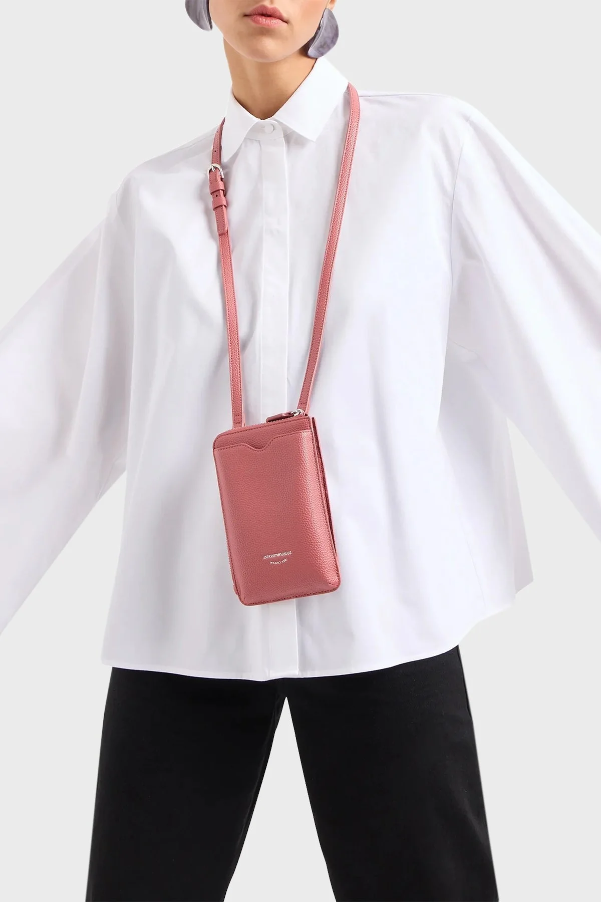 Emporio Armani Ayarlanabilir Askılı Bayan Telefon Çantası Y3H331 YWO3E 89851 GÜL KURUSU - 2