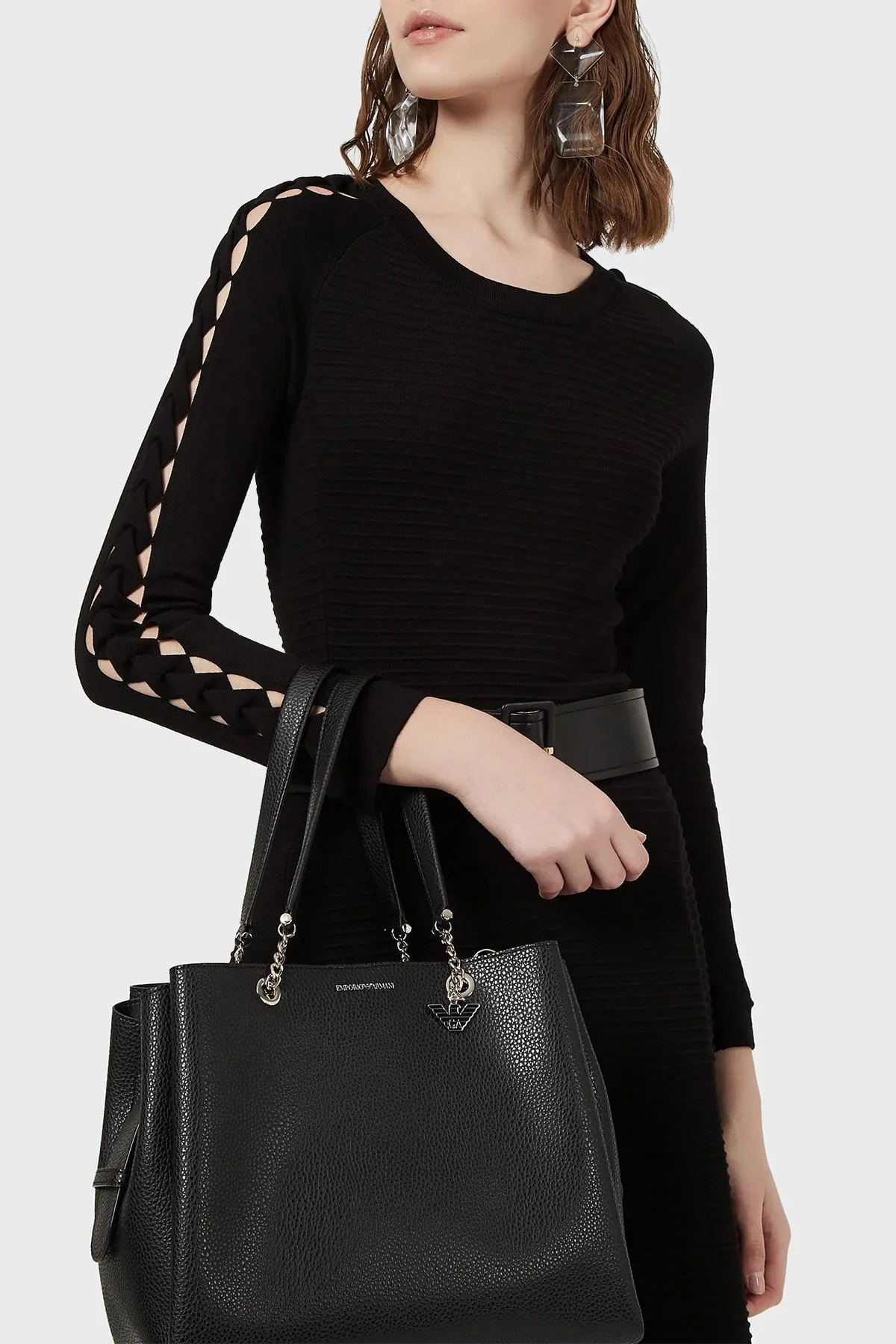 Emporio Armani Ayarlanabilir Askılı Bayan Çanta Y3D158 YFN6E 81386 SİYAH - 10