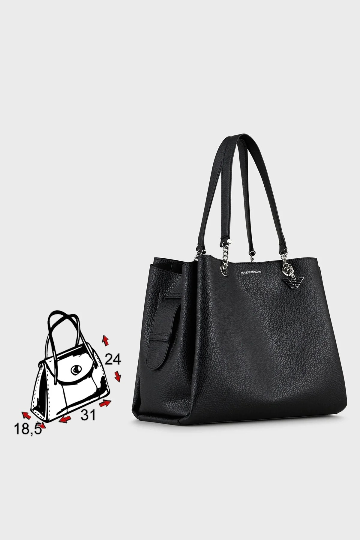 Emporio Armani Ayarlanabilir Askılı Bayan Çanta Y3D158 YFN6E 81386 SİYAH - 13