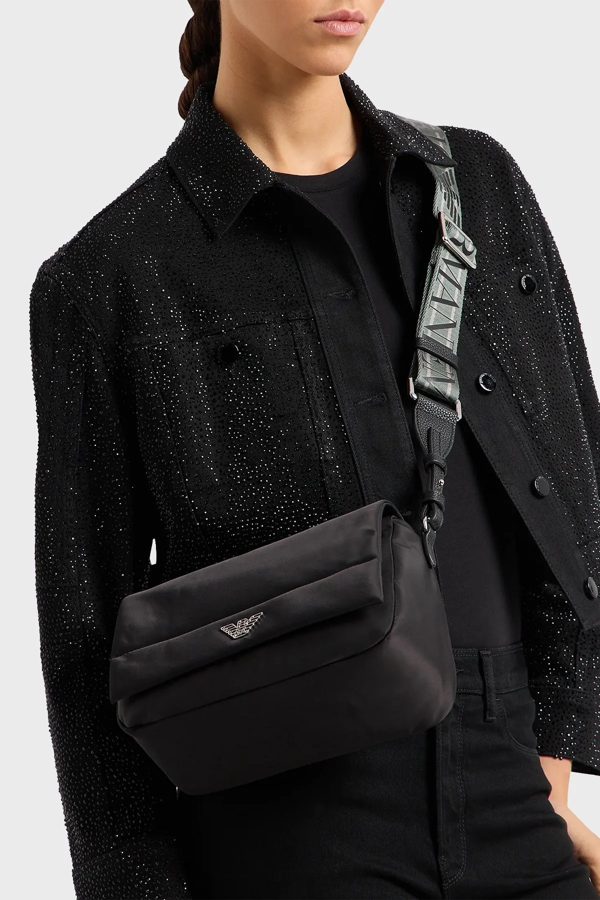 Emporio Armani Ayarlanabilir Omuz Askılı Bayan Çanta Y3B214 YWS1E 80001 SİYAH - 2