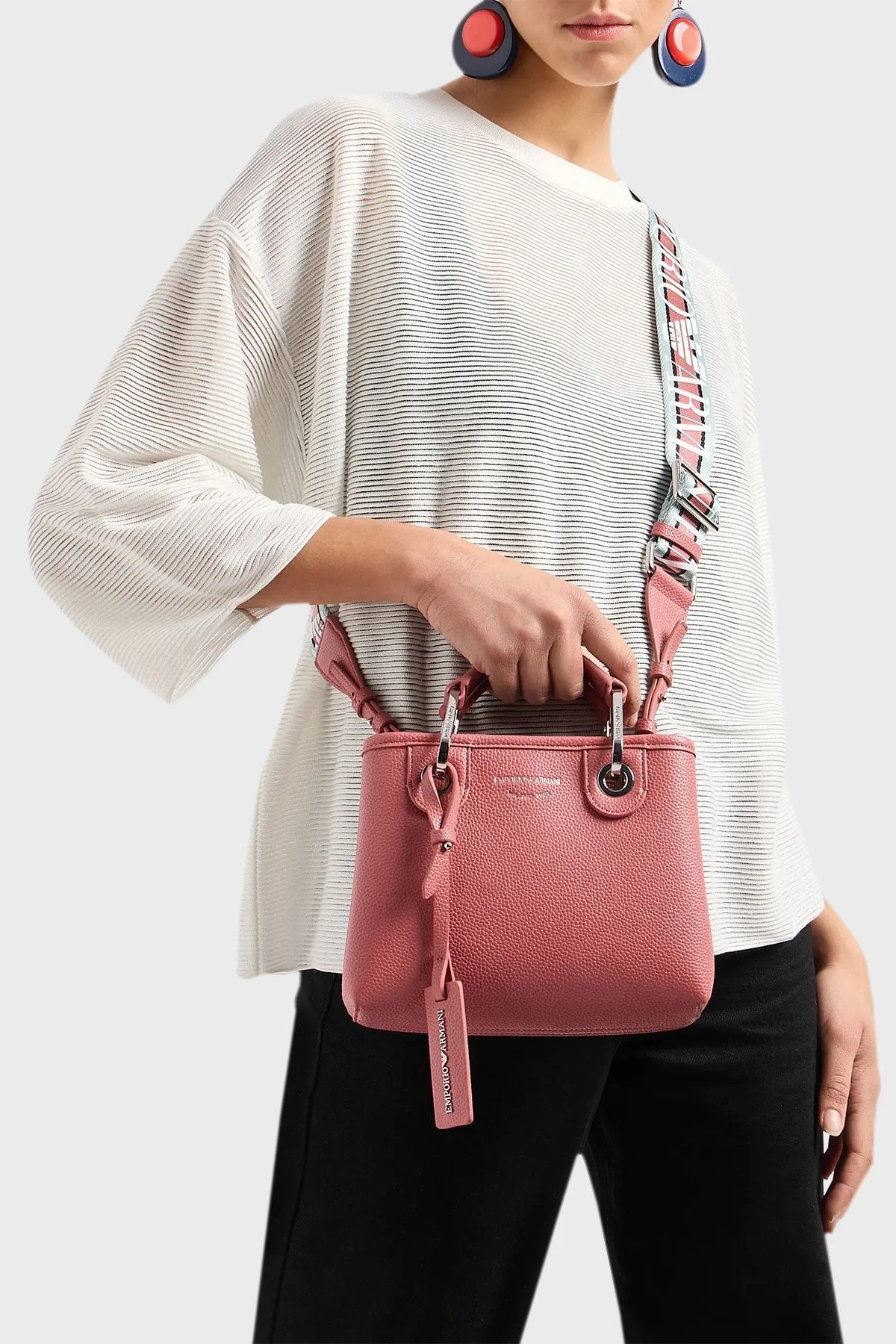 Emporio Armani Ayarlanabilir ve Çıkarılabilir Omuz Askılı Bayan Çanta Y3D176 YFO5E 80654 GÜL KURUSU - 12