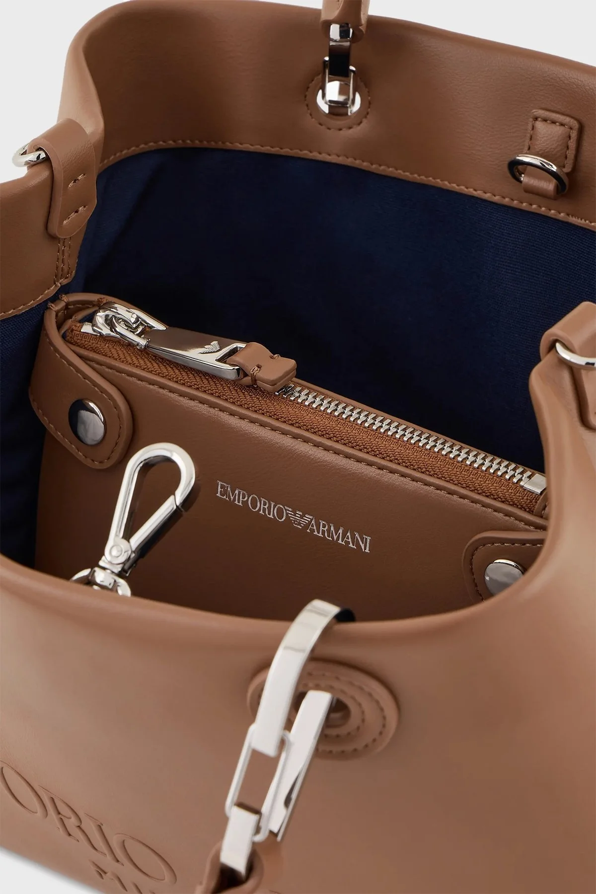 Emporio Armani Ayarlanabilir ve Çıkarılabilir Uzatma Askılı Bayan Çanta Y3D166 YWN3E 80655 TABA - 4
