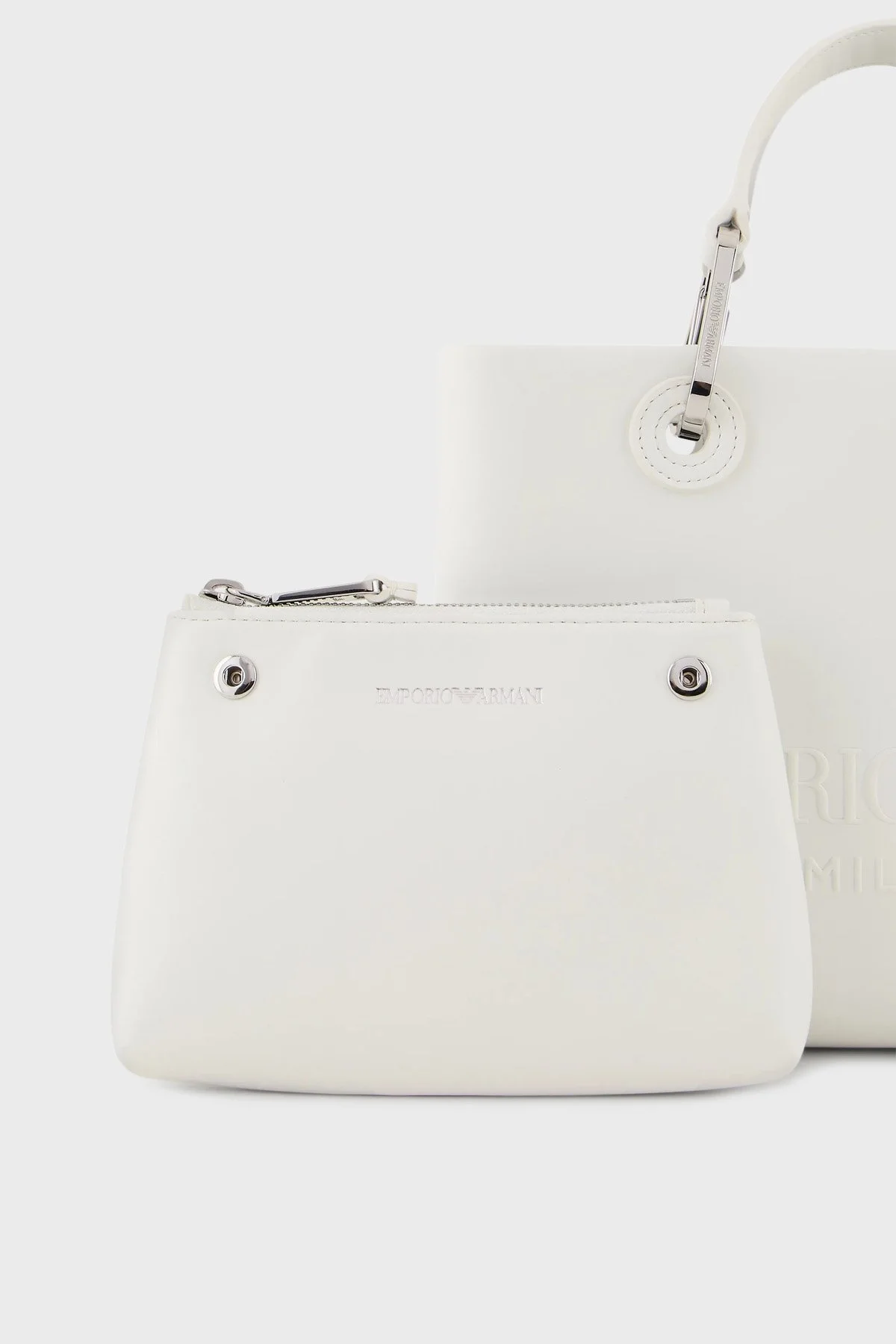 Emporio Armani Ayarlanabilir ve Çıkarılabilir Uzatma Askılı Bayan Çanta Y3D166 YWN3E 81018 BEYAZ - 6