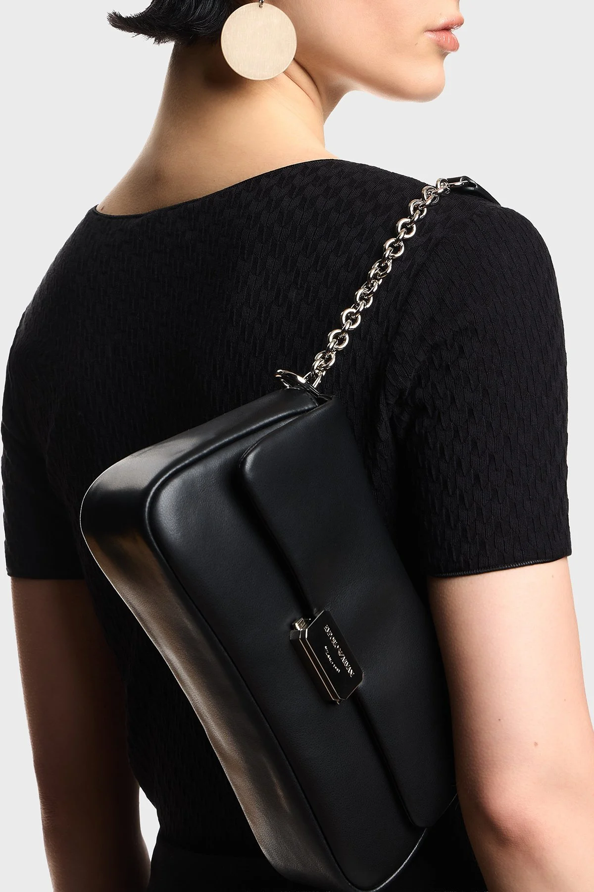 Emporio Armani Ayarlanabilir Zincir Askılı Bayan Çanta EW002644 AF18673 UC001 SİYAH - 4