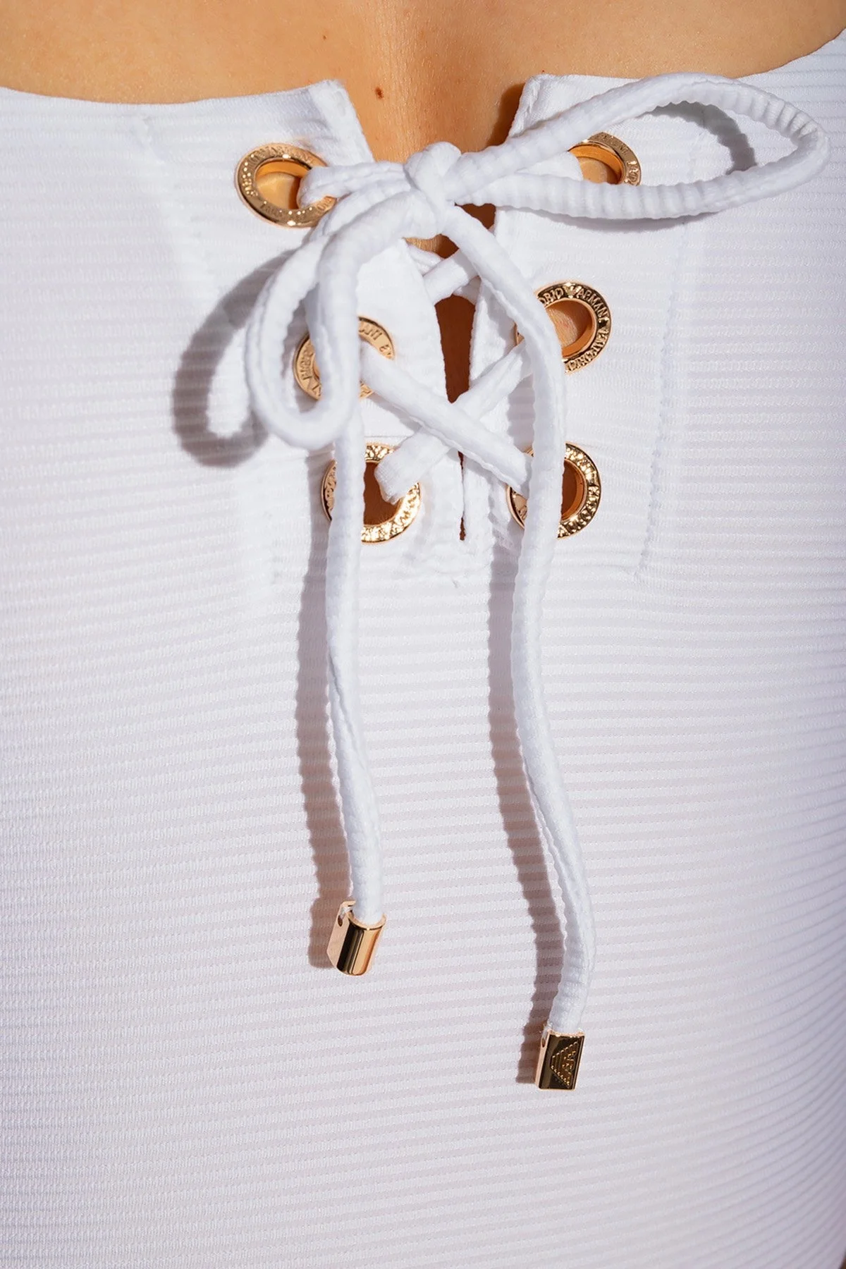 Emporio Armani Bağlama Detaylı Kare Yaka Dar Kesim Bayan Elbise 262709 2R307 00010 BEYAZ - 2