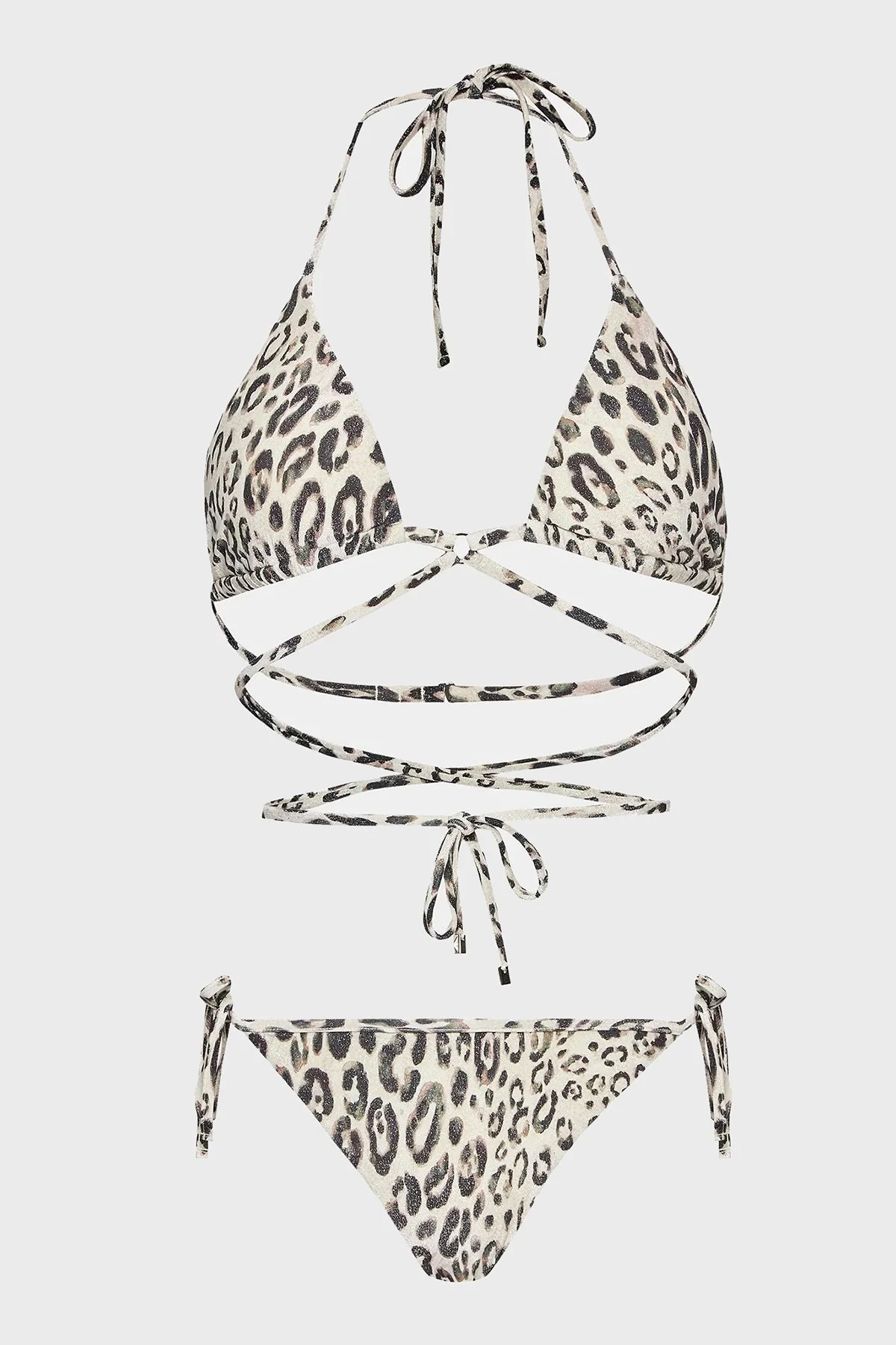Emporio Armani Bağlama Detaylı Üçgen Bayan Bikini 262706 3R302 09311 LEOPAR - 2