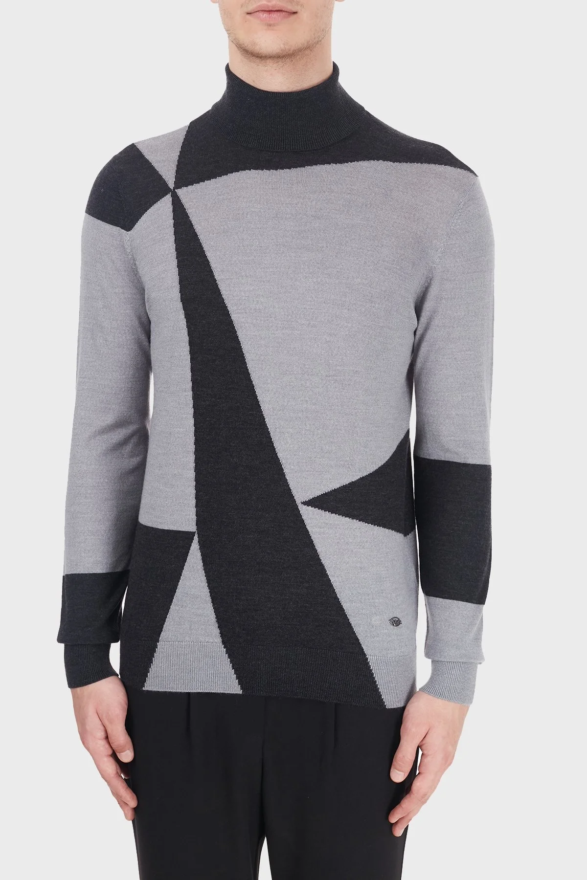 Emporio Armani Balıkçı Yaka % 100 Yün Erkek Kazak 6H1MXD 1MIXZ 0616 GRİ - 1