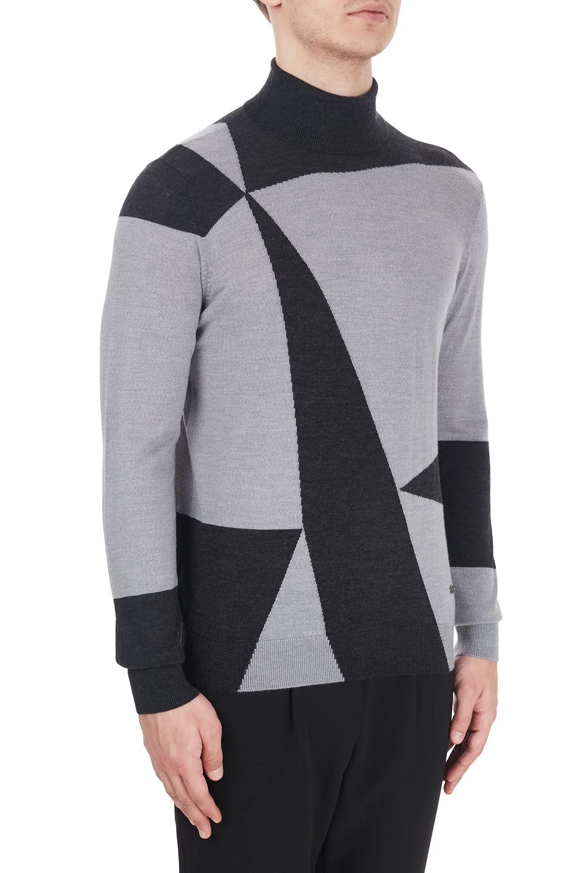 Emporio Armani Balıkçı Yaka % 100 Yün Erkek Kazak 6H1MXD 1MIXZ 0616 GRİ - 4