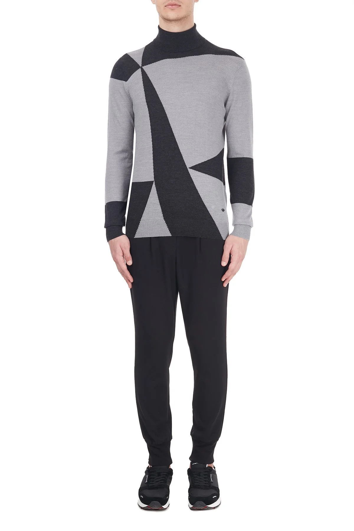 Emporio Armani Balıkçı Yaka % 100 Yün Erkek Kazak 6H1MXD 1MIXZ 0616 GRİ - 5