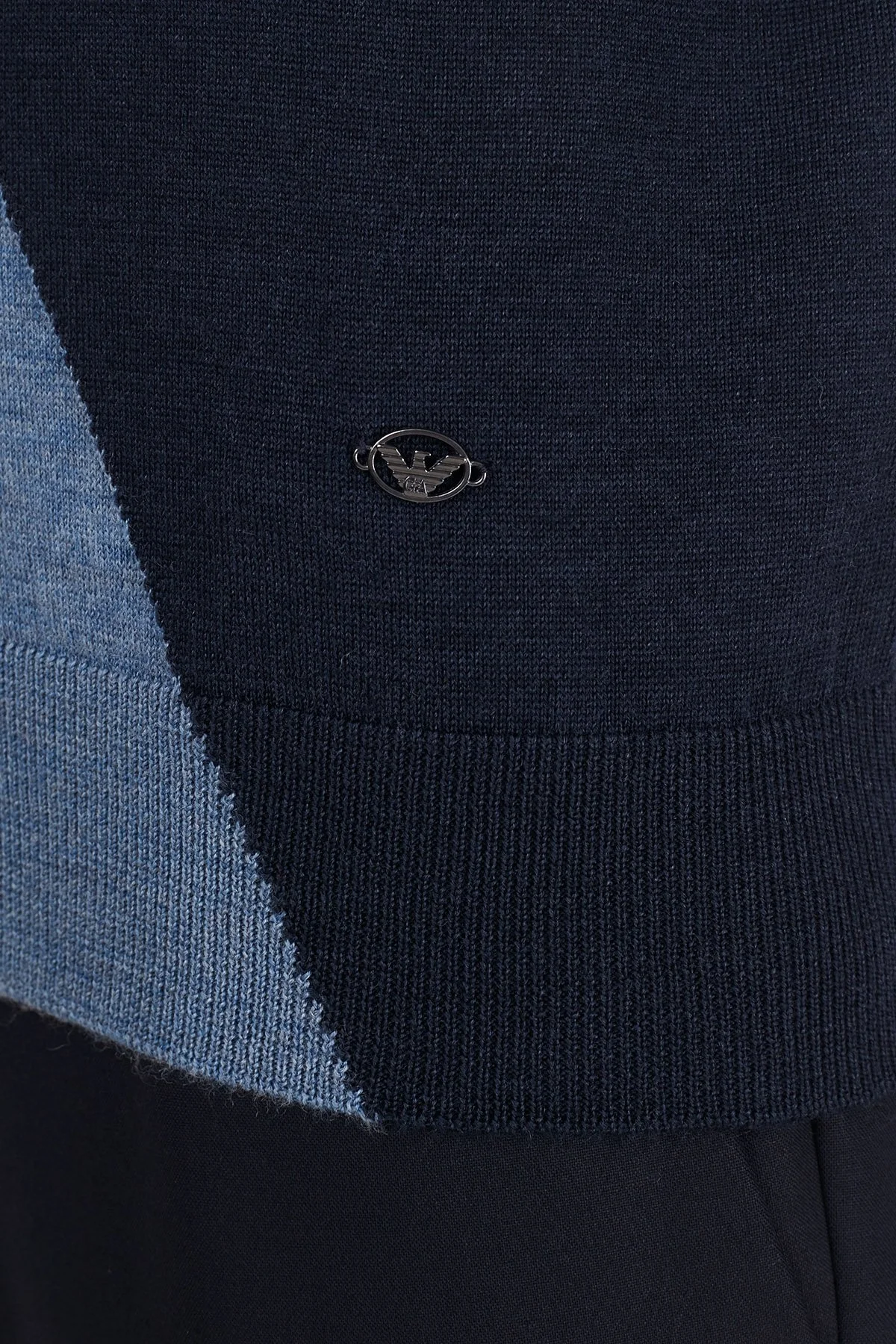 Emporio Armani Balıkçı Yaka % 100 Yün Erkek Kazak 6H1MXD 1MIXZ 0971 MAVİ - 6