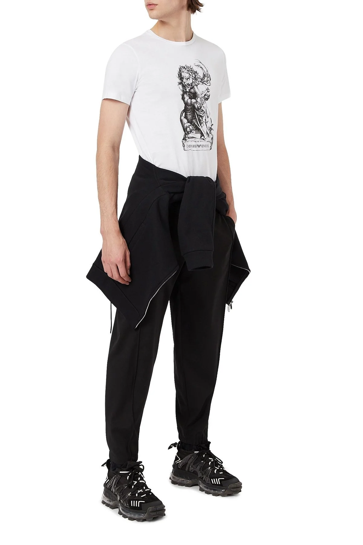 Emporio Armani Baskılı Bisiklet Yaka % 100 Pamuk Erkek T Shirt 3K1T8P 1JL7Z 0148 BEYAZ - 4