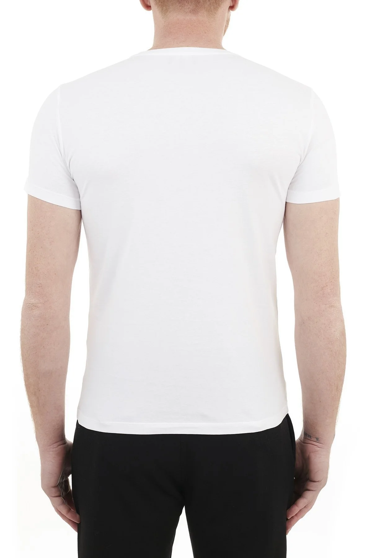 Emporio Armani Baskılı Bisiklet Yaka % 100 Pamuk Erkek T Shirt 3K1T8P 1JL7Z 0150 BEYAZ - 2