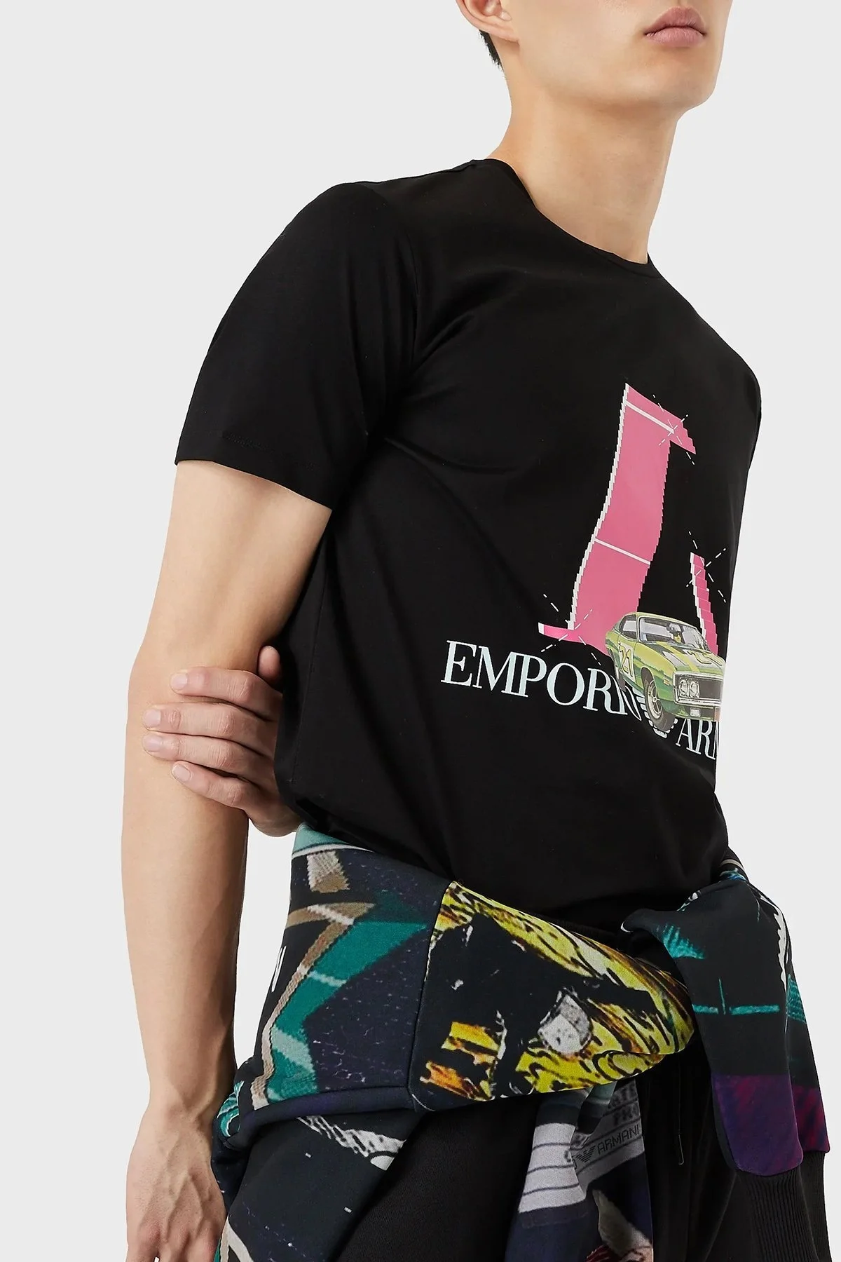 Emporio Armani Baskılı Bisiklet Yaka % 100 Pamuk Erkek T Shirt 3L1T8P 1JW5Z F015 SİYAH - 3