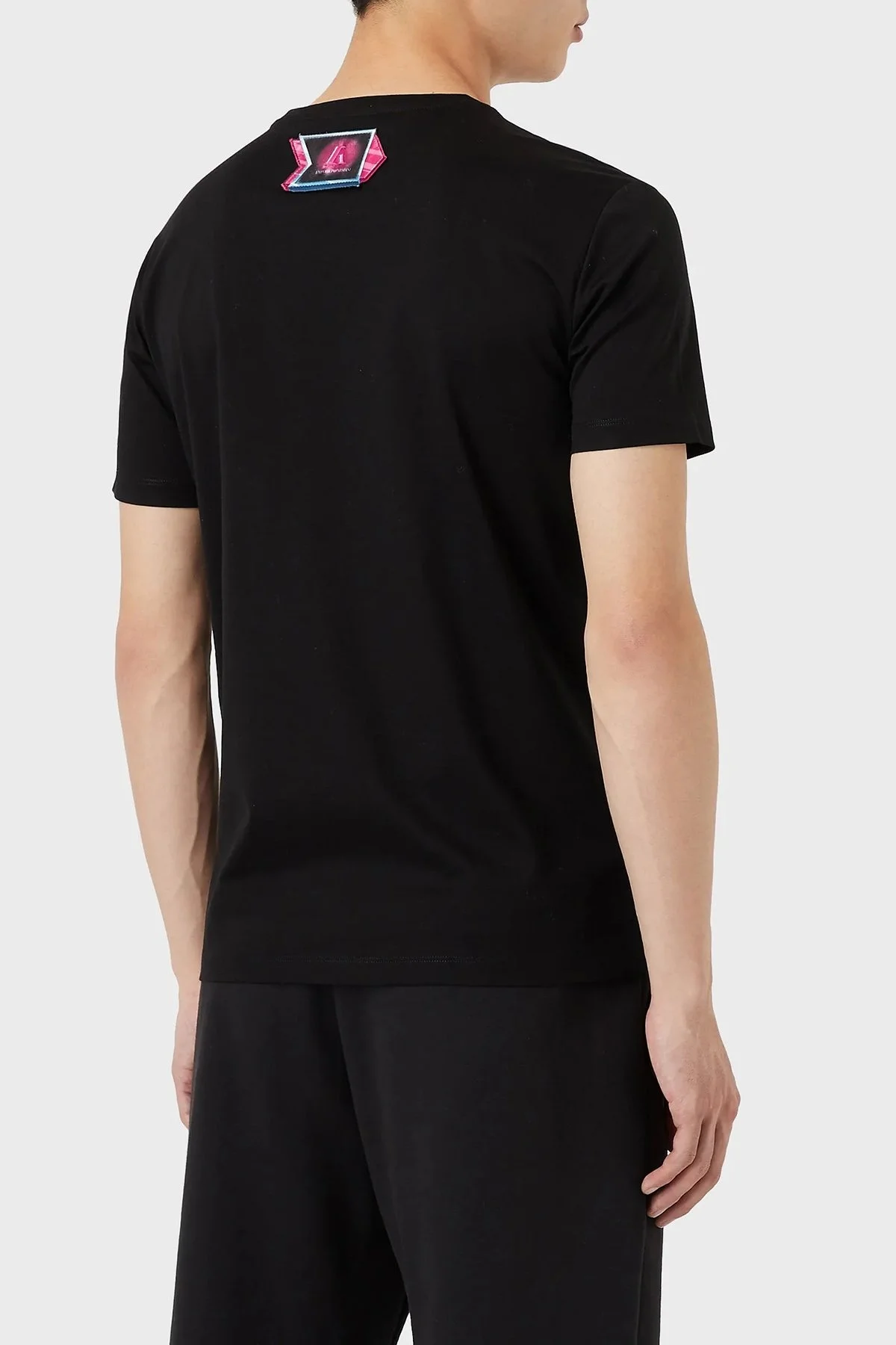 Emporio Armani Baskılı Bisiklet Yaka % 100 Pamuk Erkek T Shirt 3L1T8P 1JW5Z F015 SİYAH - 4