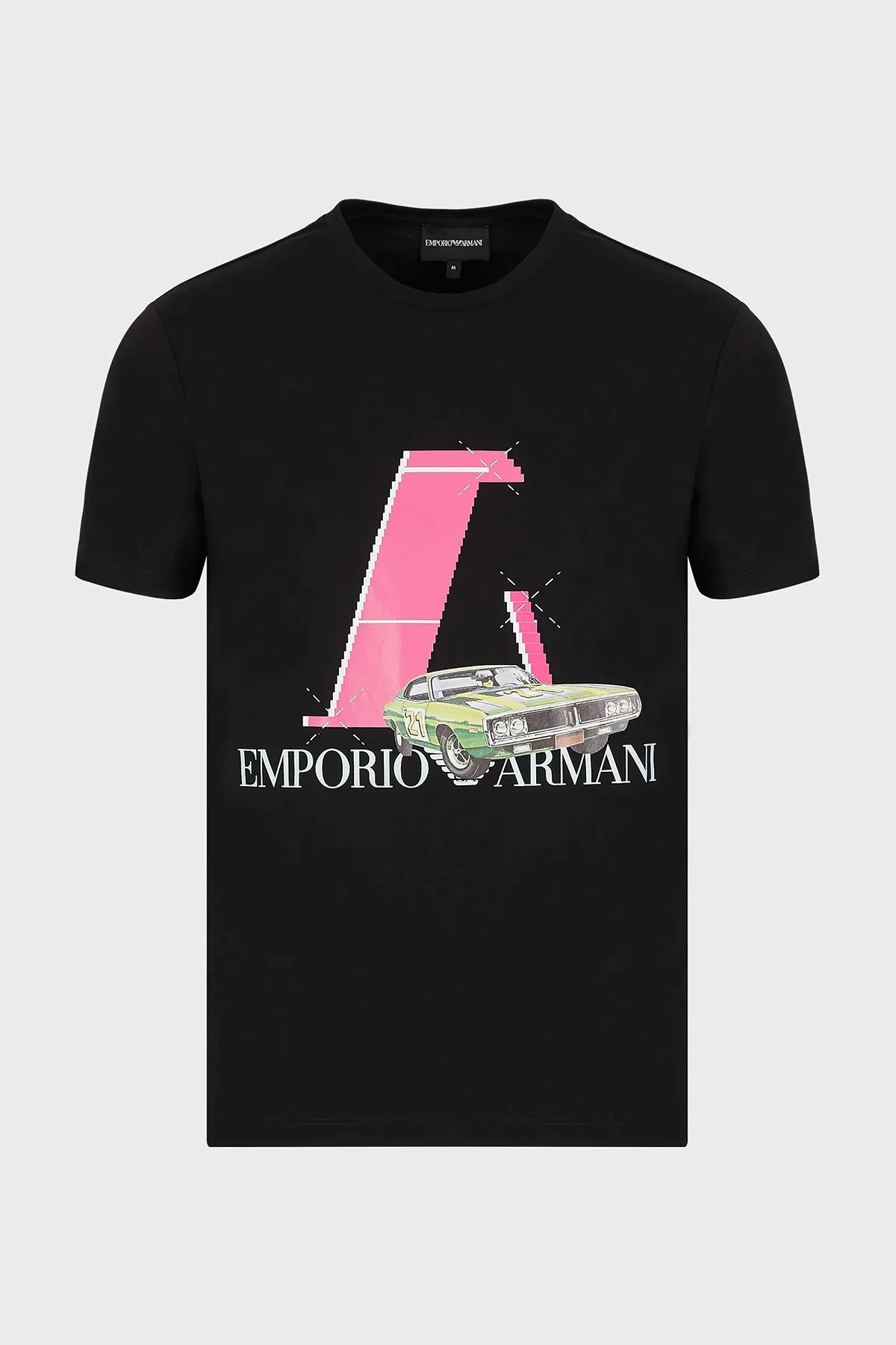 Emporio Armani Baskılı Bisiklet Yaka % 100 Pamuk Erkek T Shirt 3L1T8P 1JW5Z F015 SİYAH - 5