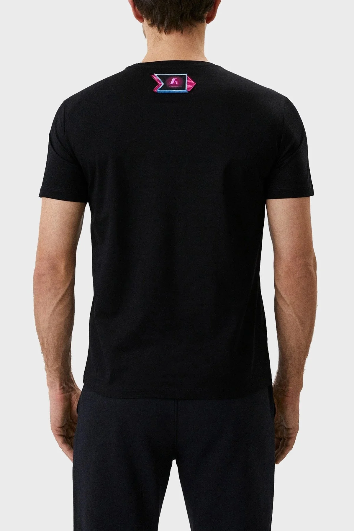 Emporio Armani Baskılı Bisiklet Yaka % 100 Pamuk Erkek T Shirt 3L1T8P 1JW5Z F017 SİYAH - 2