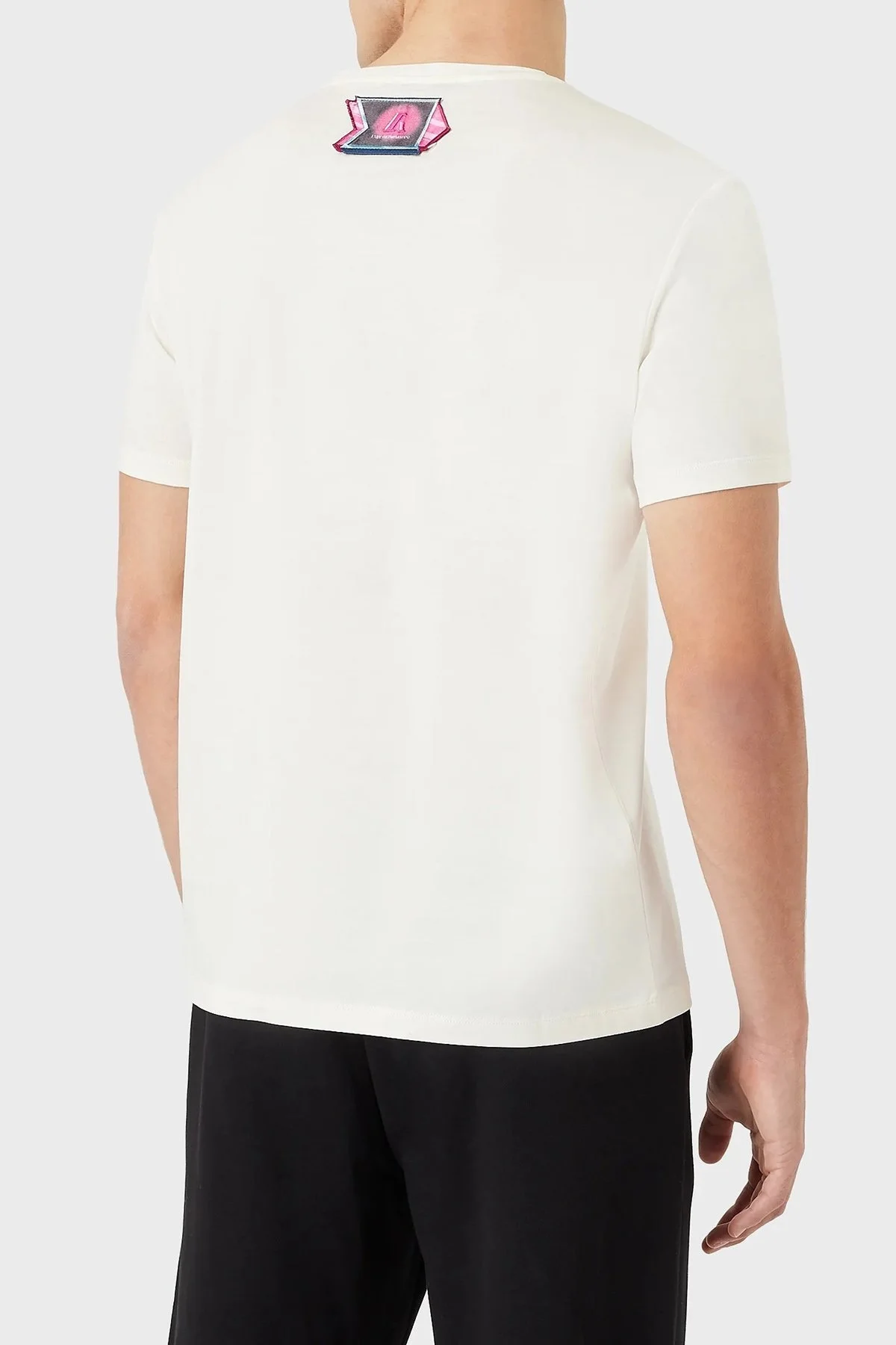 Emporio Armani Baskılı Bisiklet Yaka % 100 Pamuk Erkek T Shirt 3L1T8P 1JW5Z F119 BEYAZ - 2