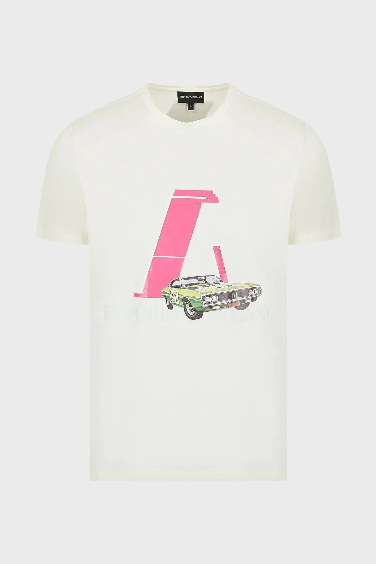 Emporio Armani Baskılı Bisiklet Yaka % 100 Pamuk Erkek T Shirt 3L1T8P 1JW5Z F119 BEYAZ - 3