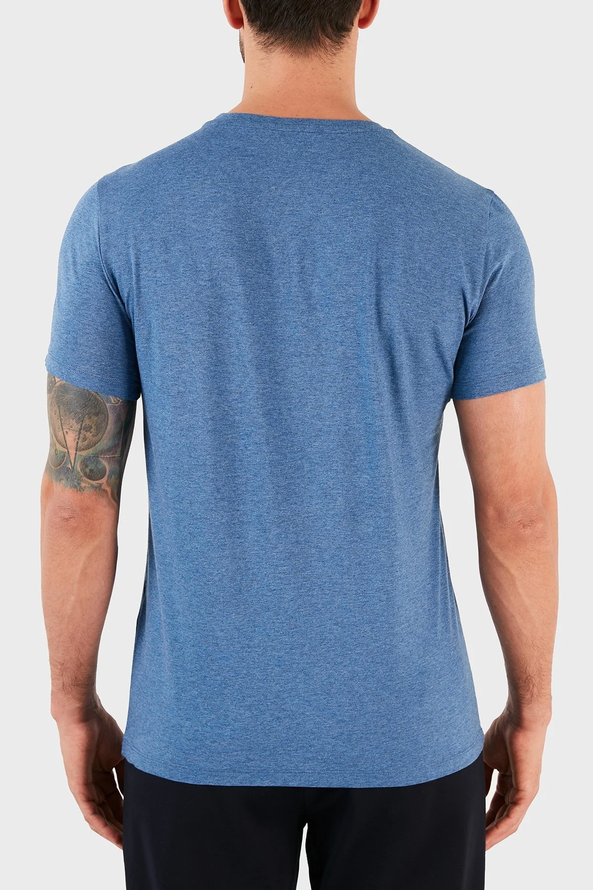 Emporio Armani Baskılı Bisiklet Yaka % 100 Pamuk Erkek T Shirt S 3K1T6S 1JQ4Z F981 MAVİ - 9