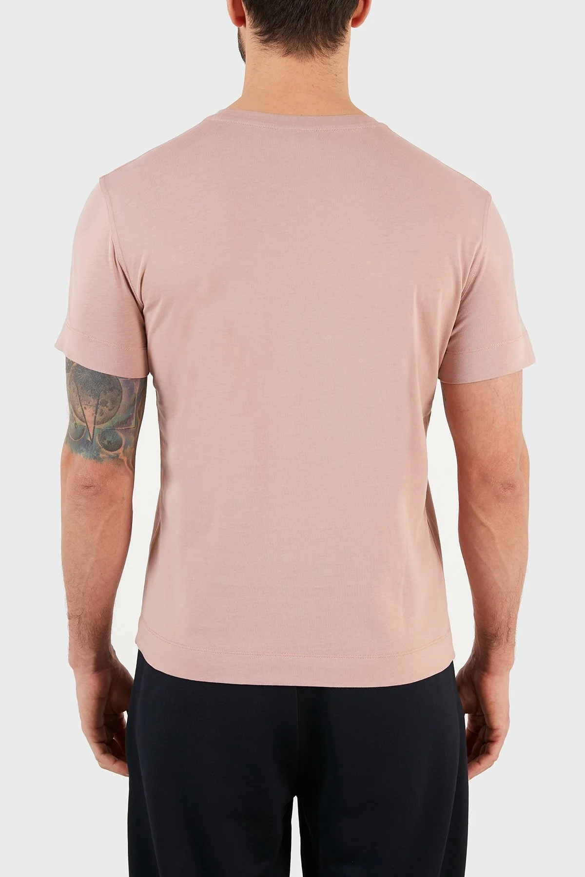 Emporio Armani Baskılı Bisiklet Yaka % 100 Pamuk Erkek T Shirt S 3K1TL8 1JULZ 0306 PUDRA - 2